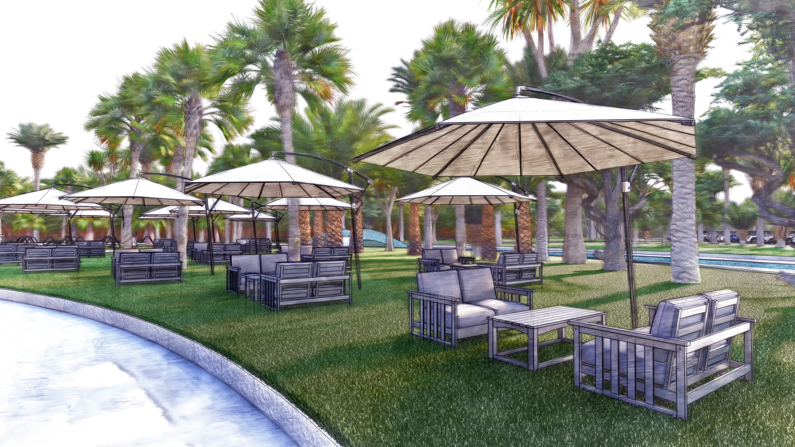 Эскизный проект парка водных развлечений. Разработка и техническое сопровождение архитектурных и дизайн-проектов