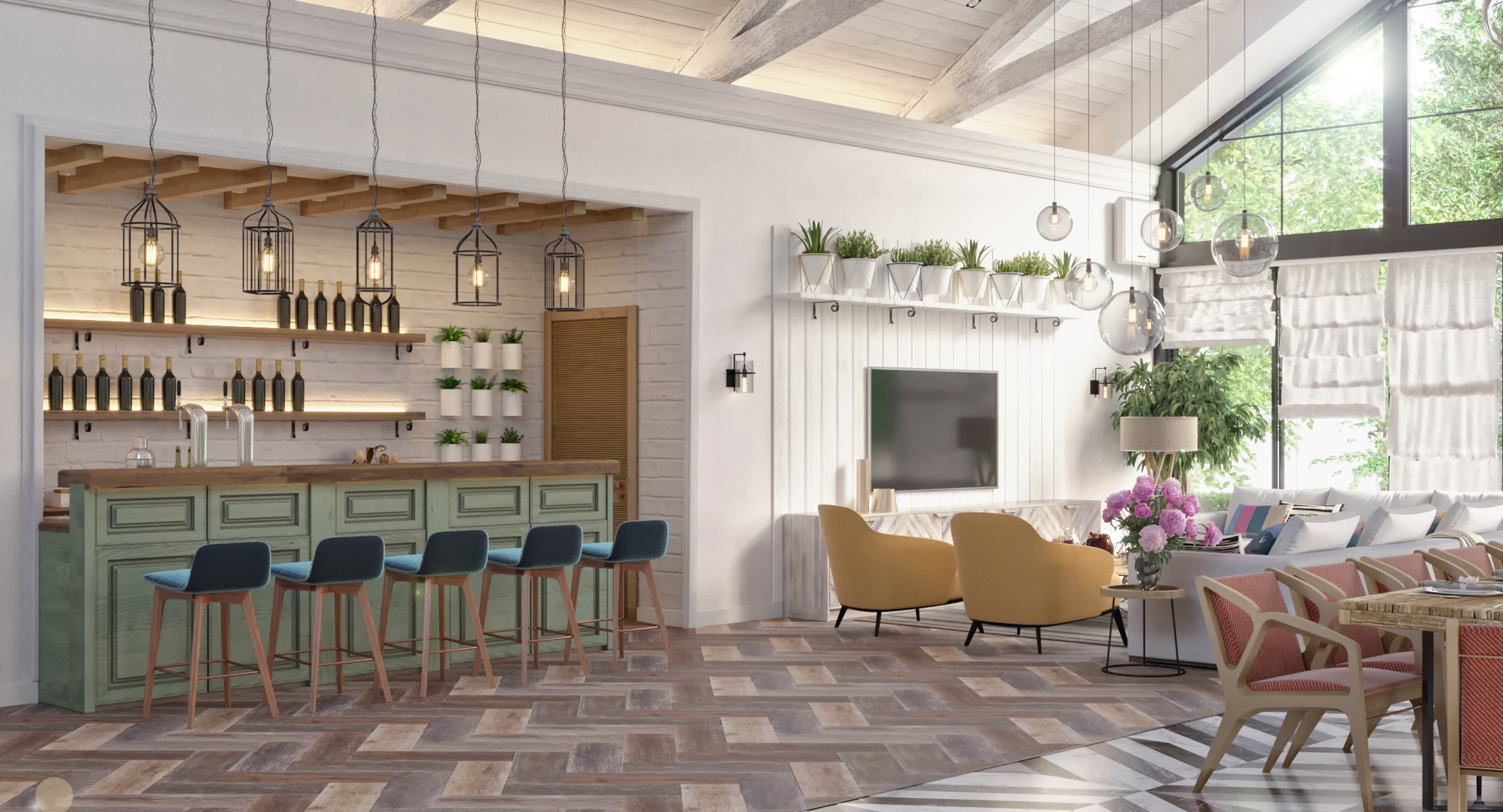 Дизайн — проект частного рекреационного помещения. Разработка и техническое сопровождение архитектурных и дизайн-проектов