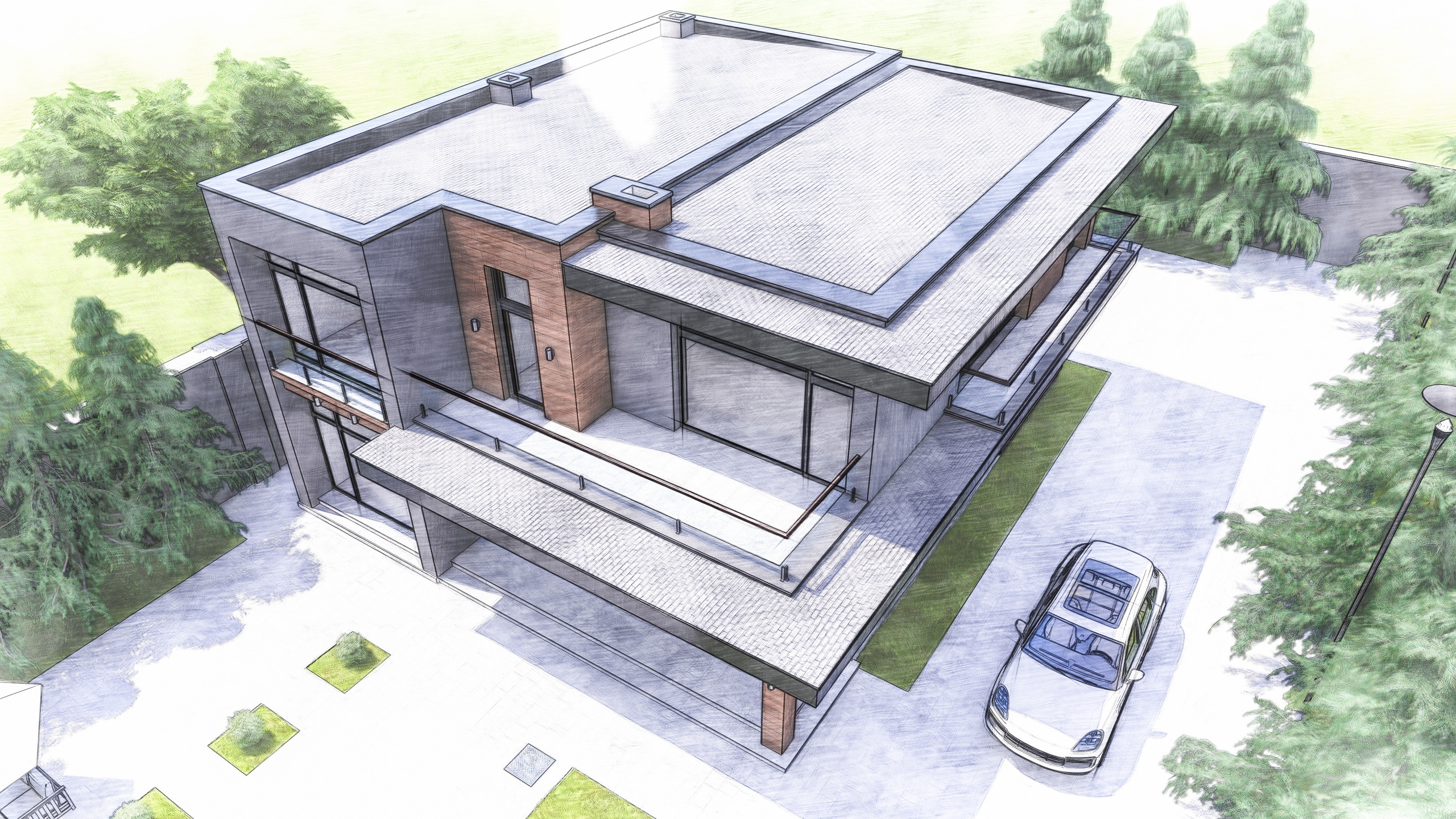 Проект частного дома в посёлке Мардакан. Разработка и техническое сопровождение архитектурных и дизайн-проектов