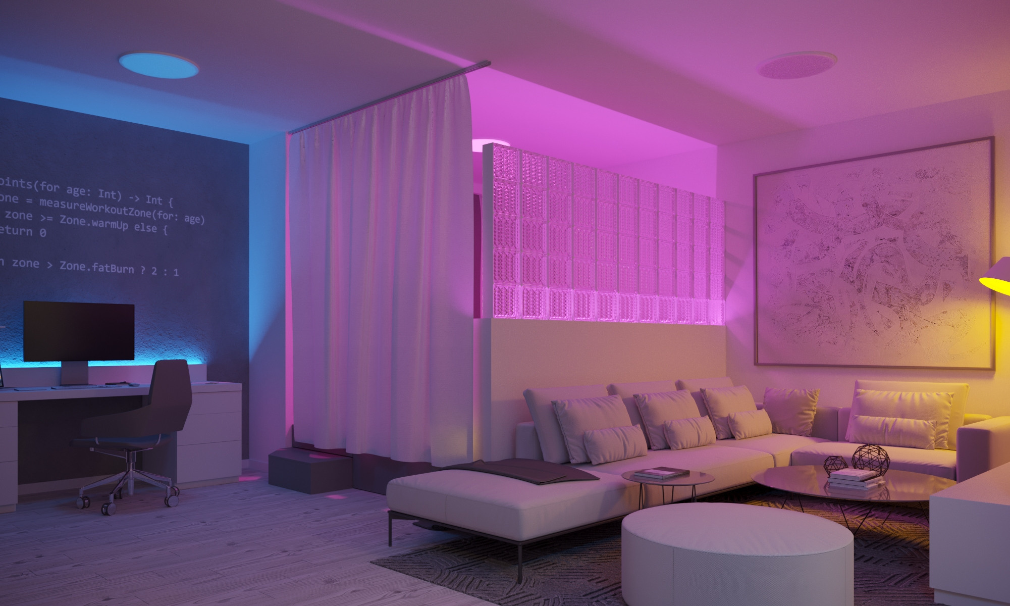 Дизайн — проект квартиры 68 м². Разработка и техническое сопровождение архитектурных и дизайн-проектов