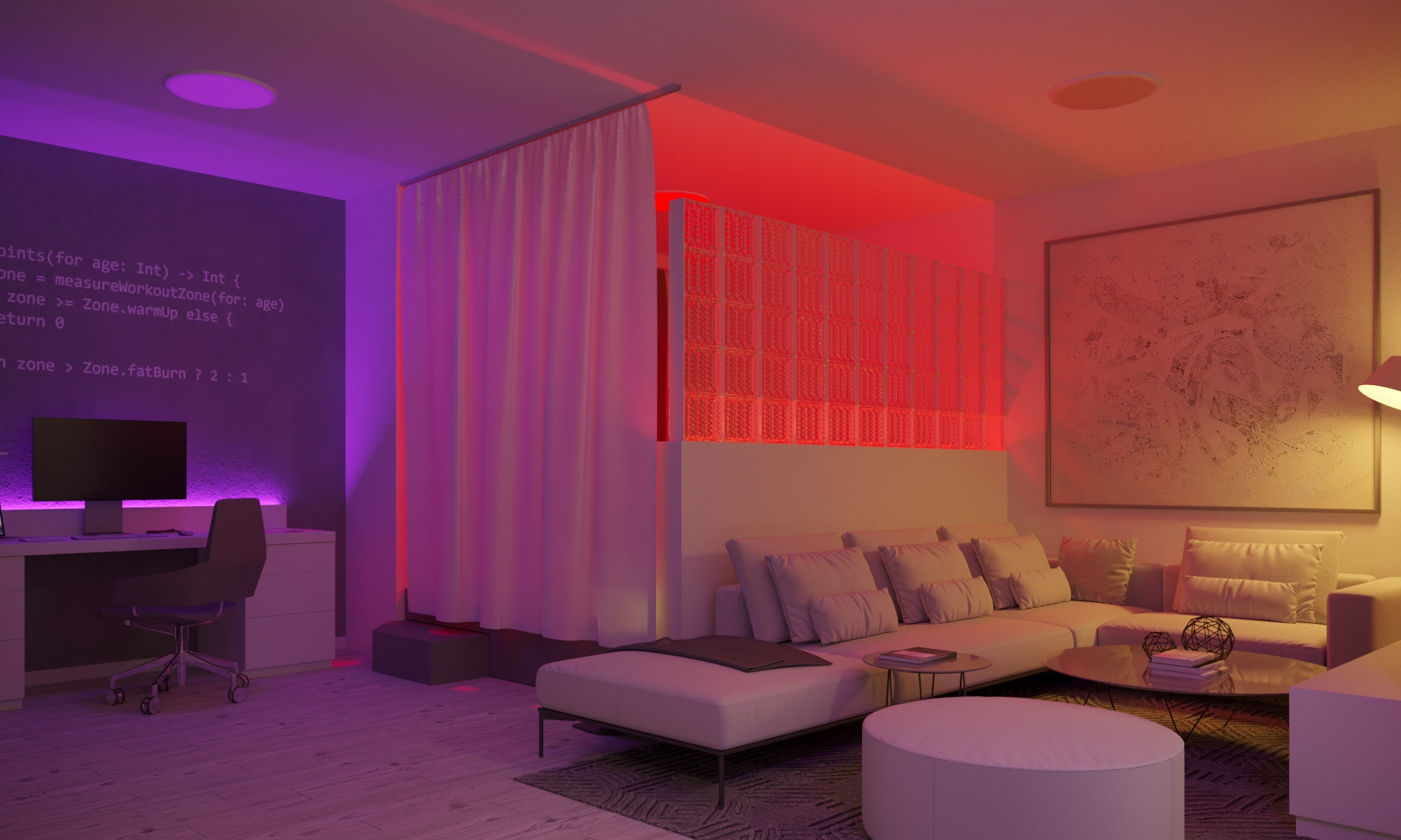 Дизайн — проект квартиры 68 м². Разработка и техническое сопровождение архитектурных и дизайн-проектов