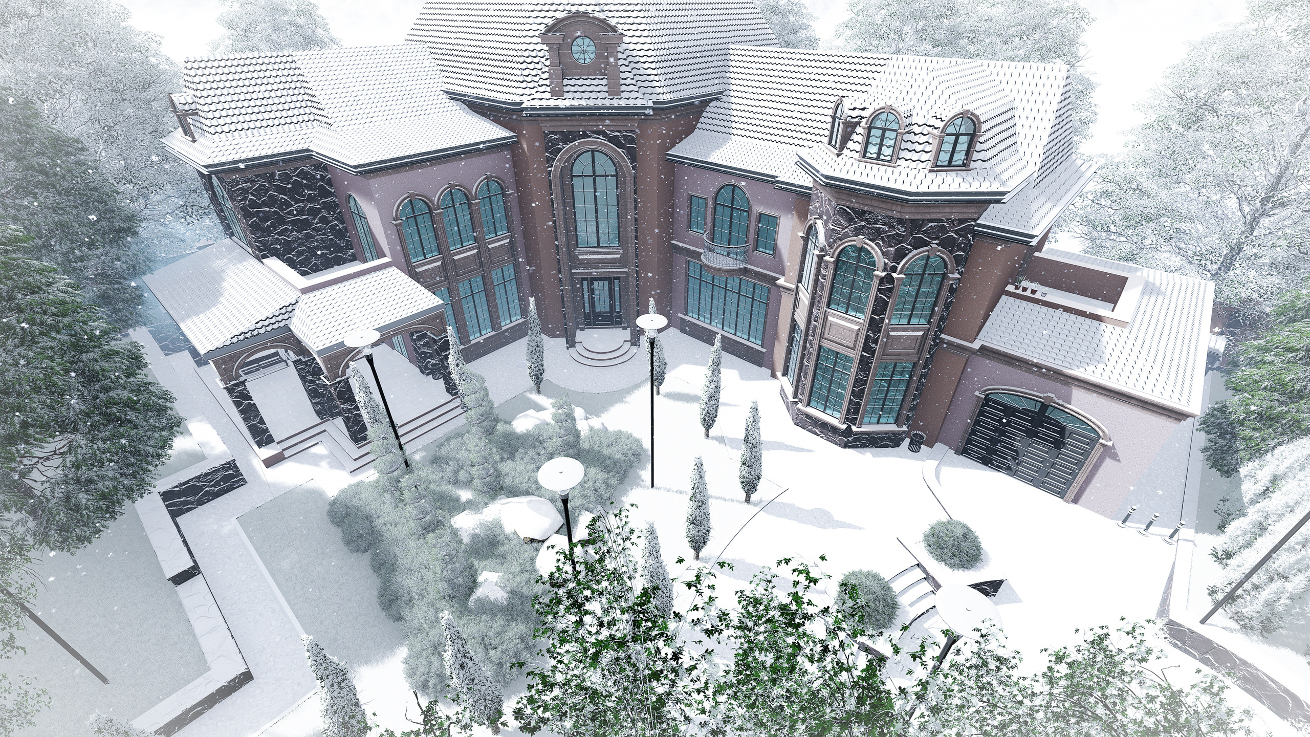 Эскизный проект частного жилого комплекса в городе Губа. Разработка и техническое сопровождение архитектурных и дизайн-проектов