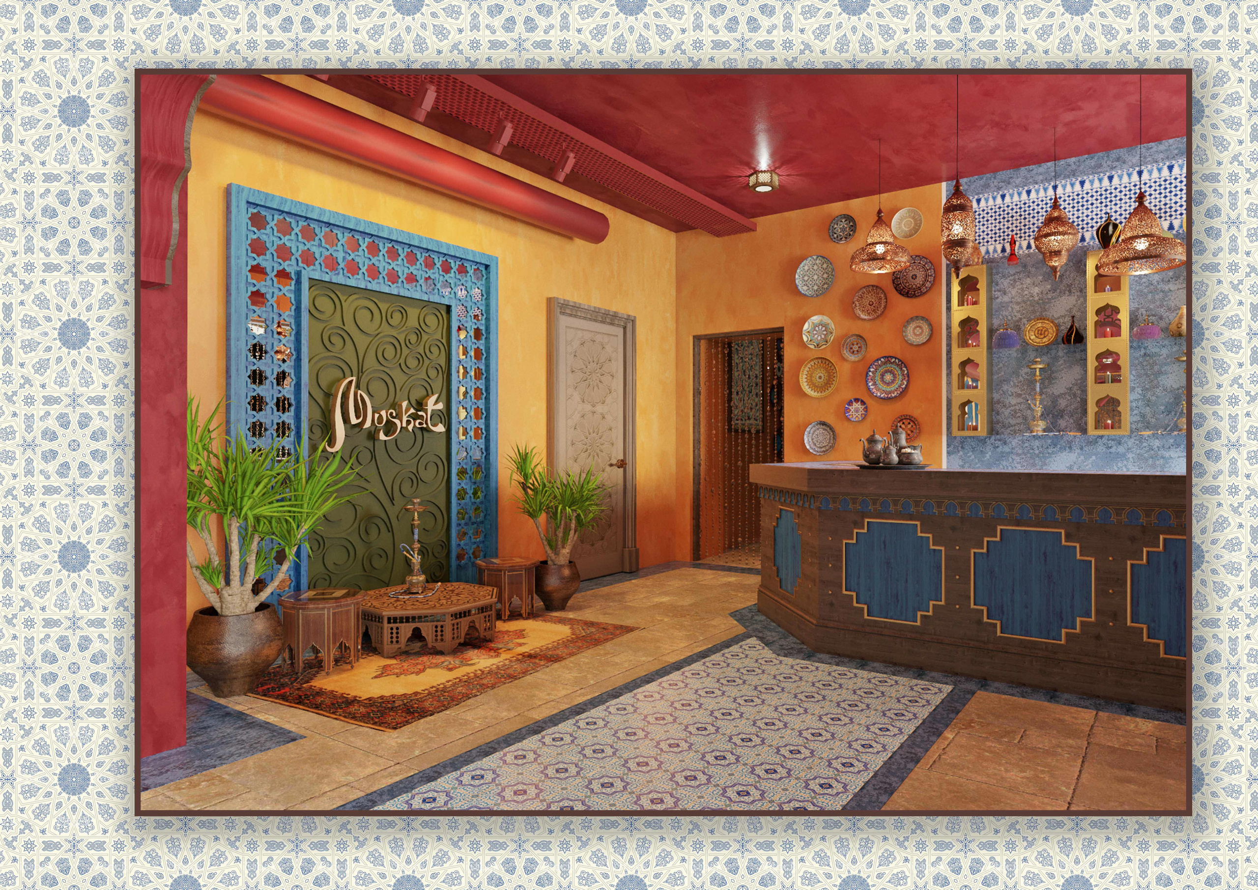 Дизайн — проект чайного дома «MUSKAT». Разработка и техническое сопровождение архитектурных и дизайн-проектов