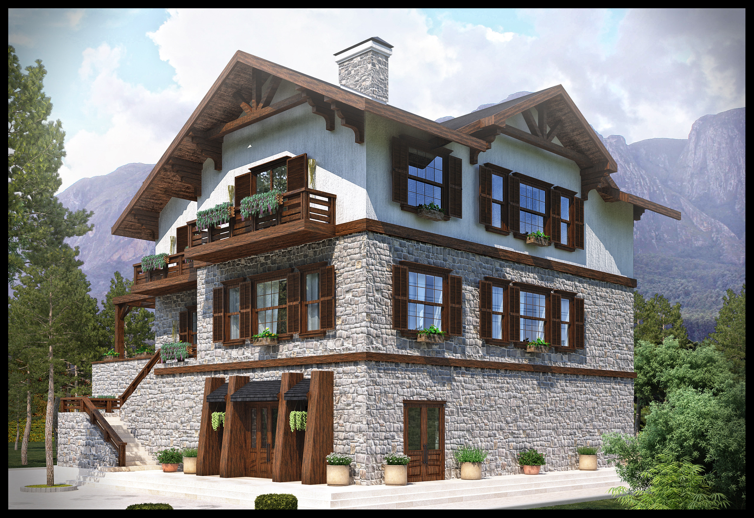 Проект курортно-гостевого комплекса в городе Гусар. Разработка и техническое сопровождение архитектурных и дизайн-проектов