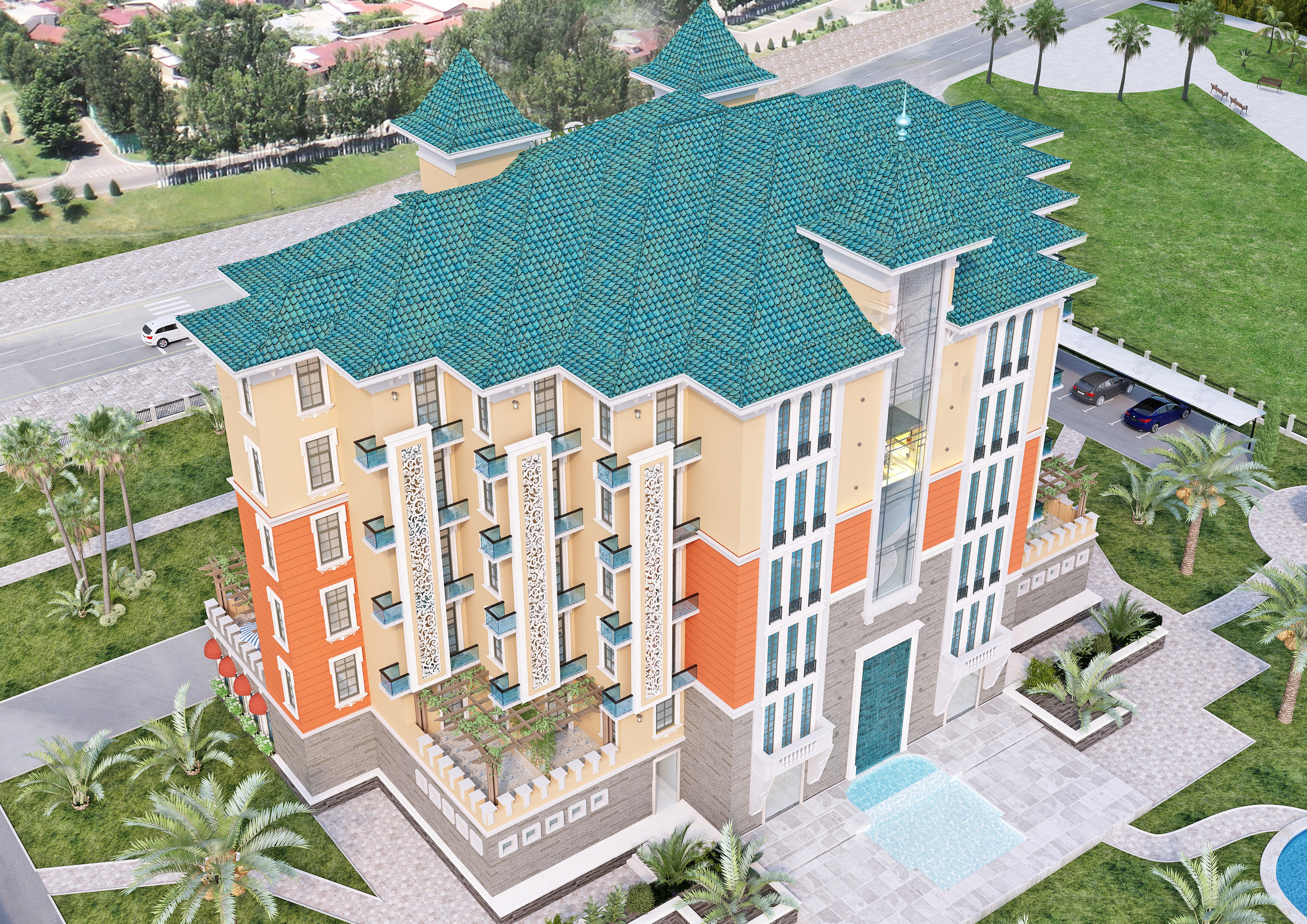 Эскизный проект гостинично-туристического комплекса. Разработка и техническое сопровождение архитектурных и дизайн-проектов