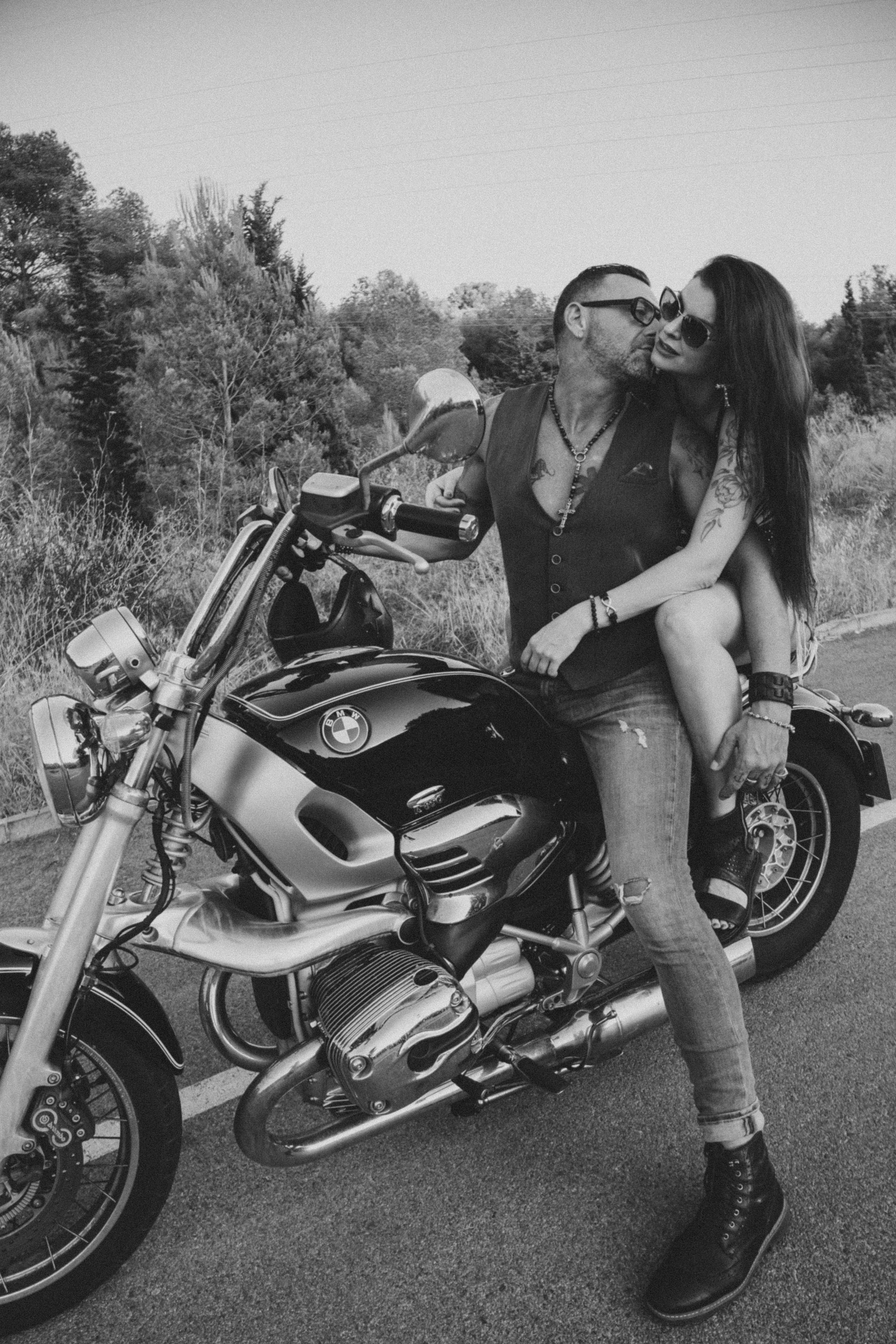 Фотосессия пары на мотоцикле. Профессиональная фотосъемка в Калафелле — Елена Медведева