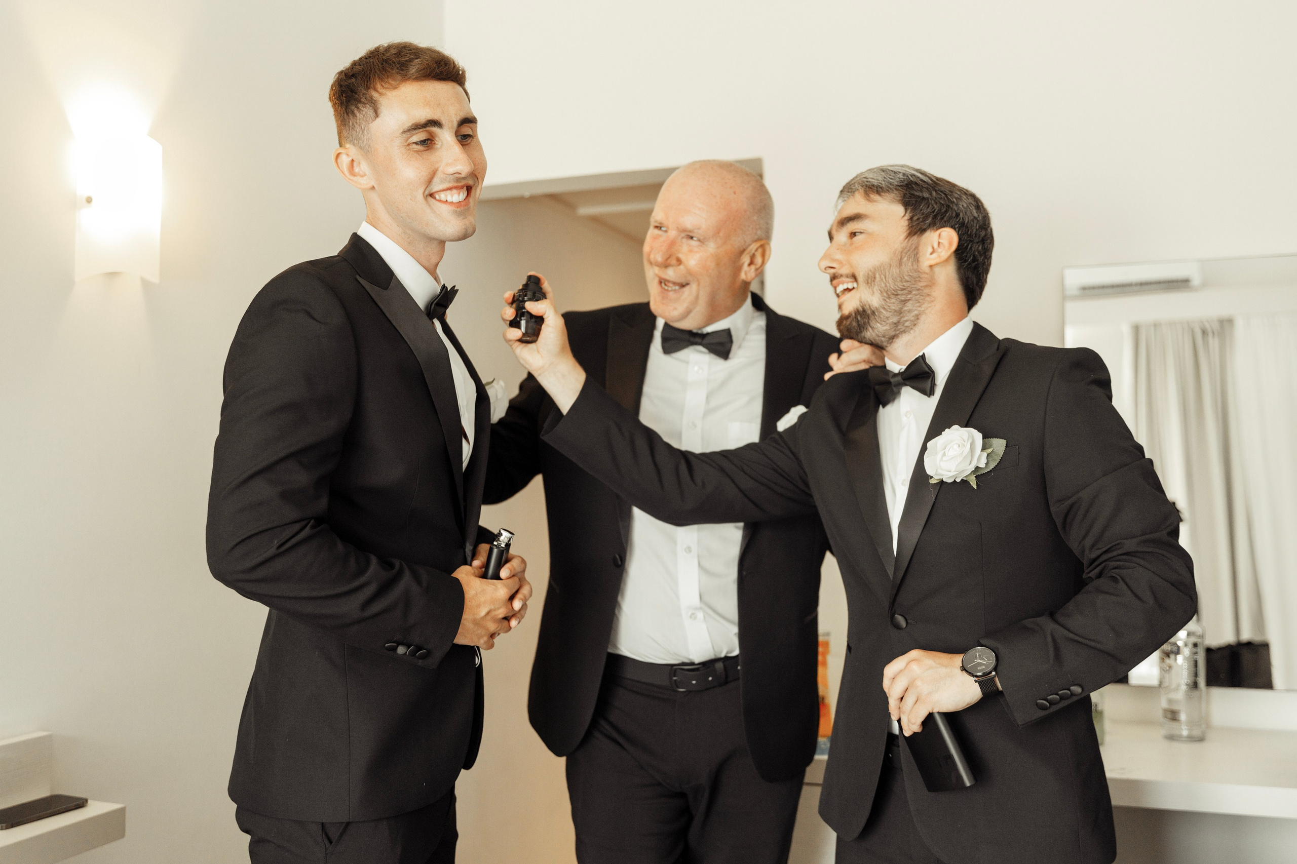 Groom has fun with mates Rhodes, Greece