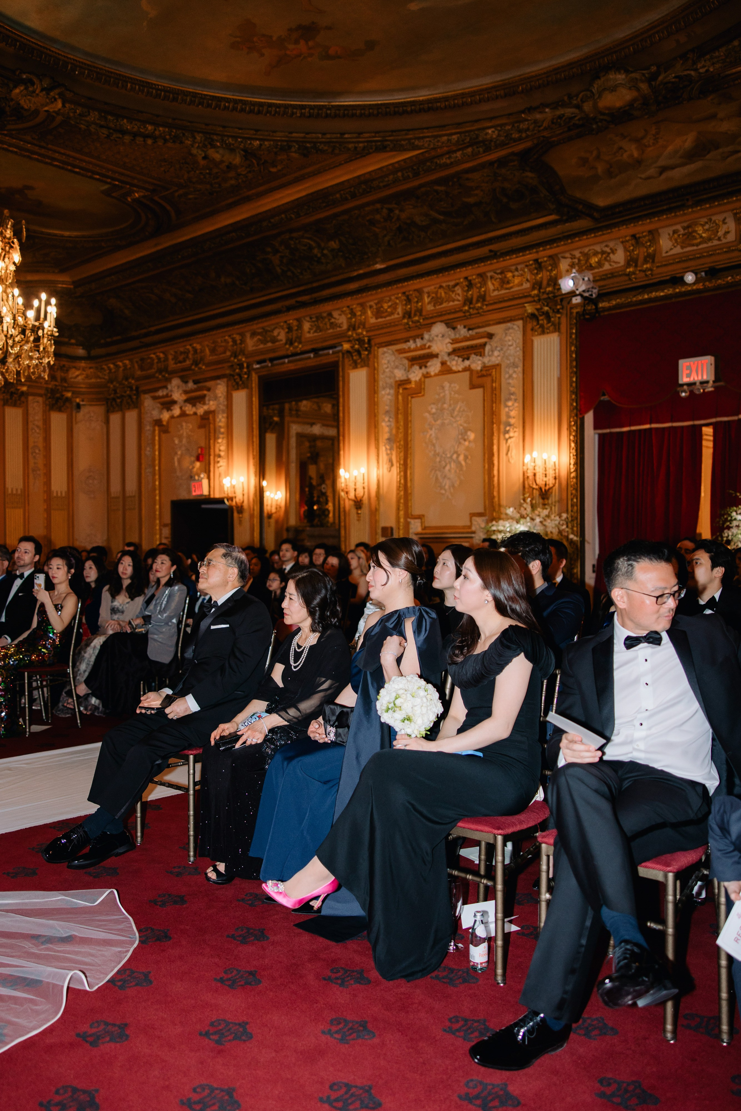 a group of people sitting in a room