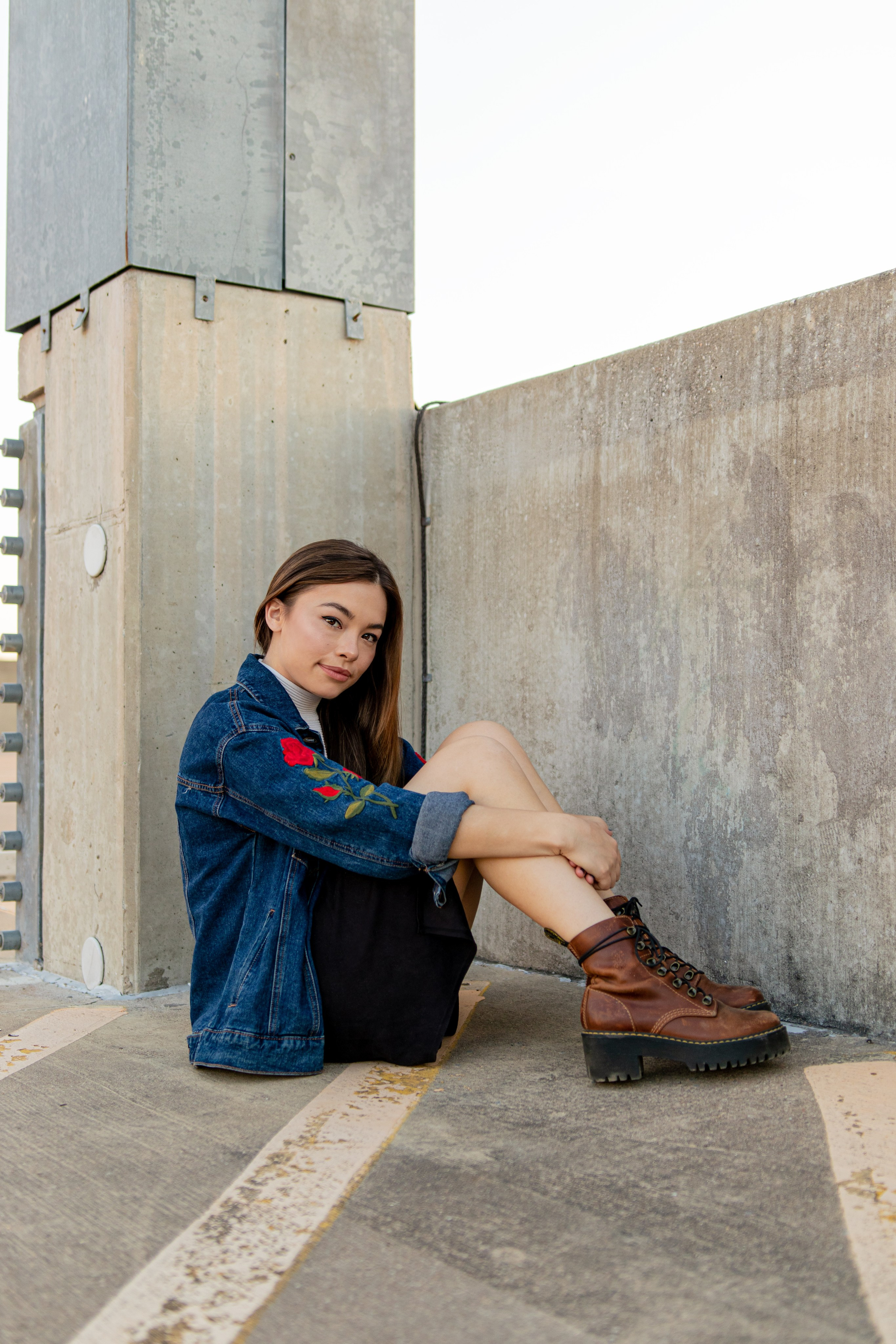 Anna’s photoshoot on a rooftop in downtown Austin