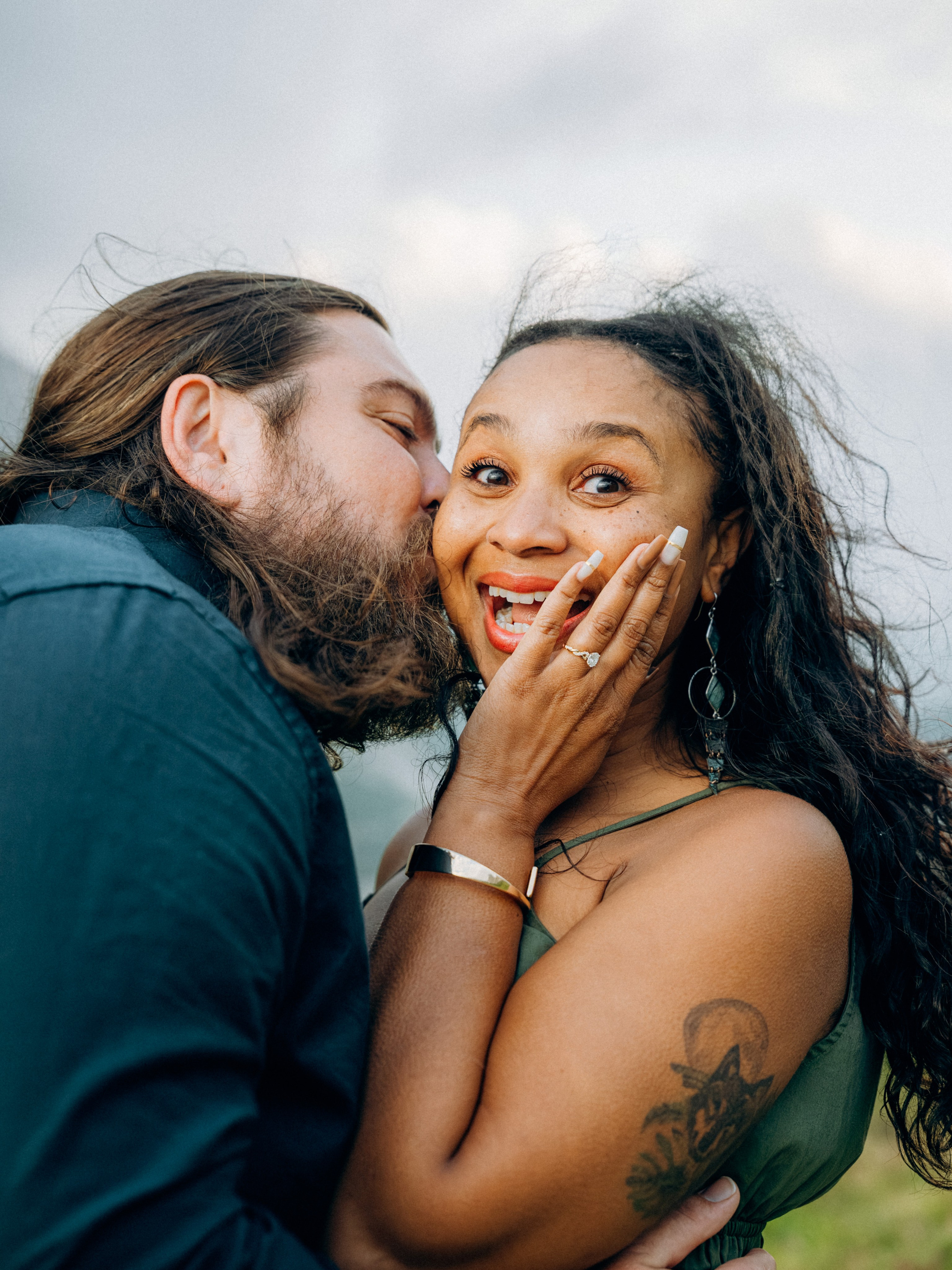 Proposal photo in Ortisei with warm mountain light and Dolomite peaks