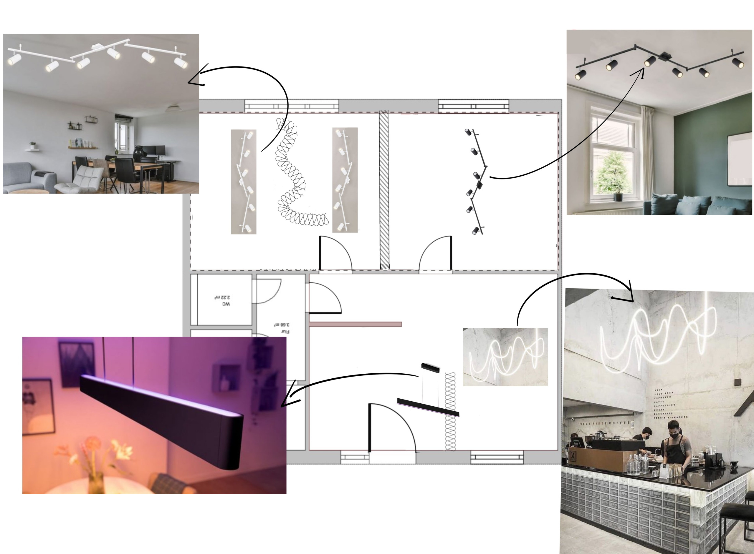 Collagen und Skizzen. Valeria Riazantseva. Interior Designerin und Dekorateurin