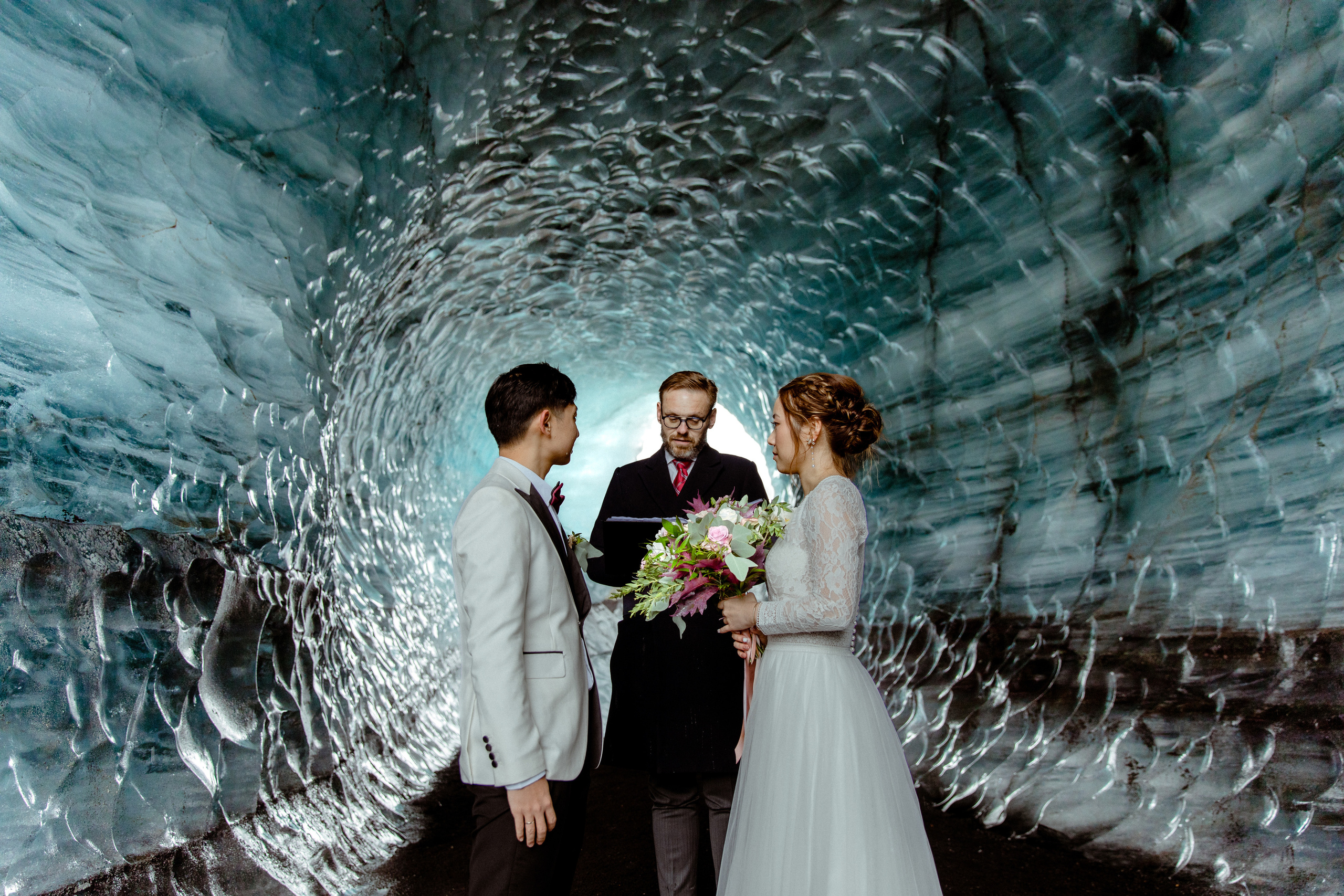 Adventure Ice Cave Elopement in Iceland. Iceland elopement photographer & videographer