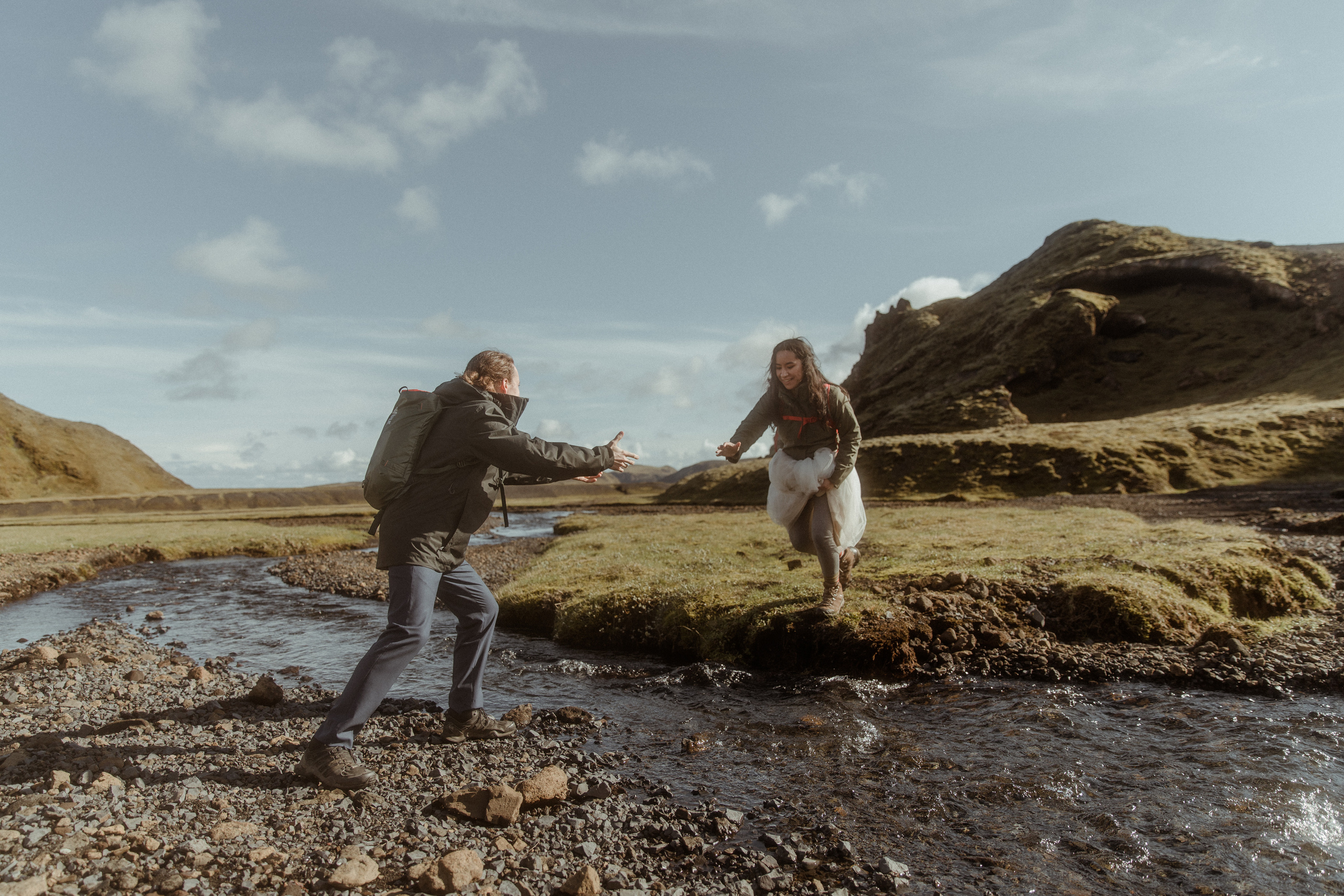 Hiking Iceland Elopement. Iceland elopement photographer & videographer