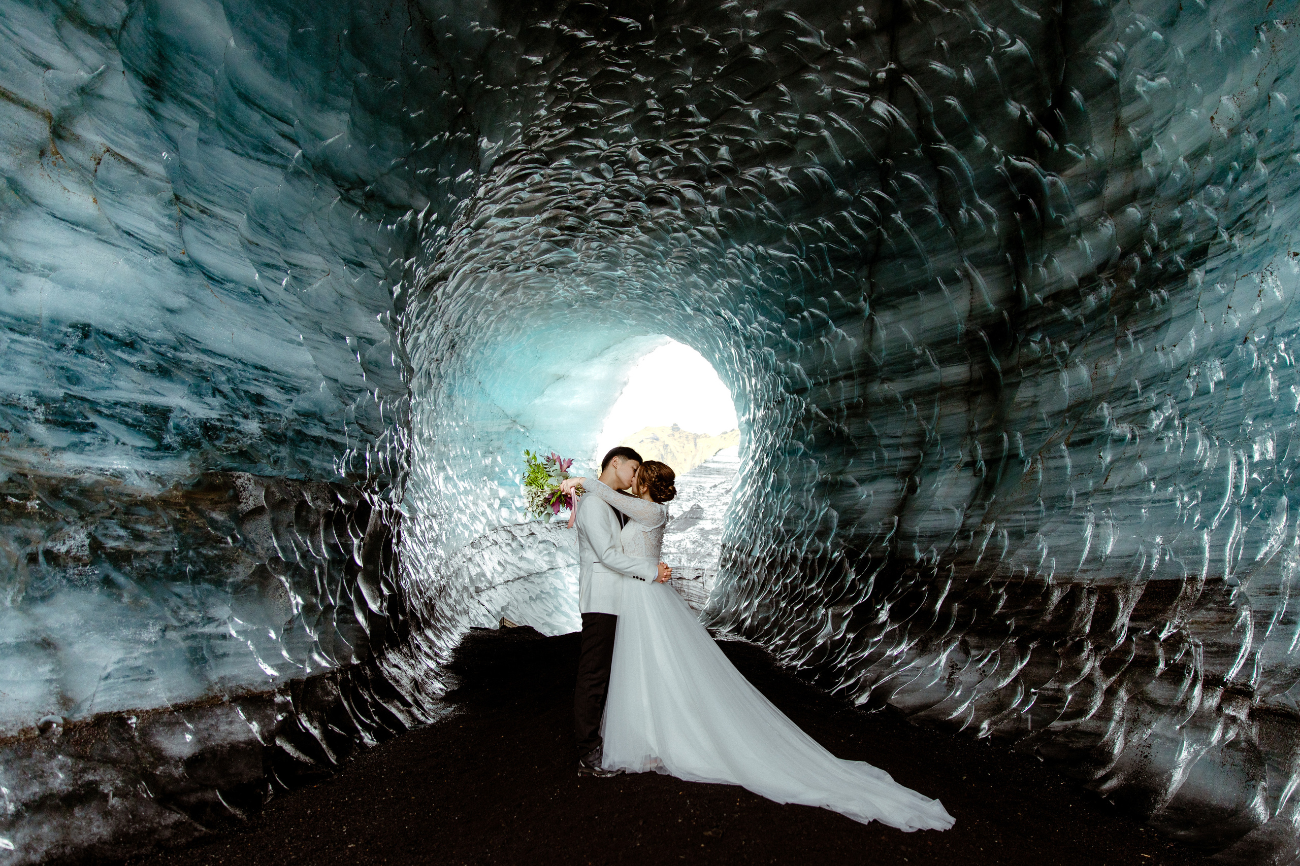 Adventure Ice Cave Elopement in Iceland. Iceland elopement photographer & videographer