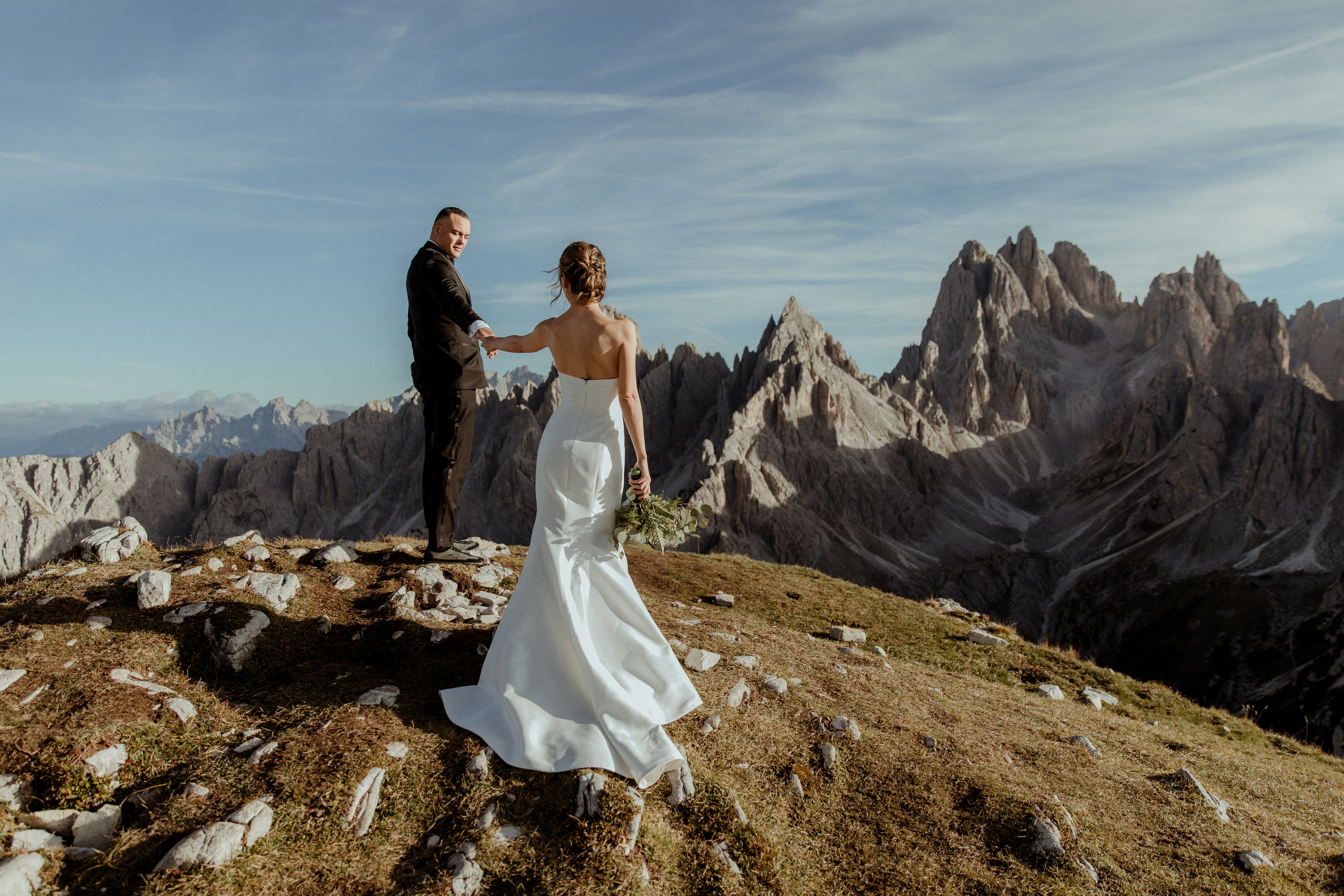 Sunrise Dolomites Elopement. Iceland elopement photographer & videographer