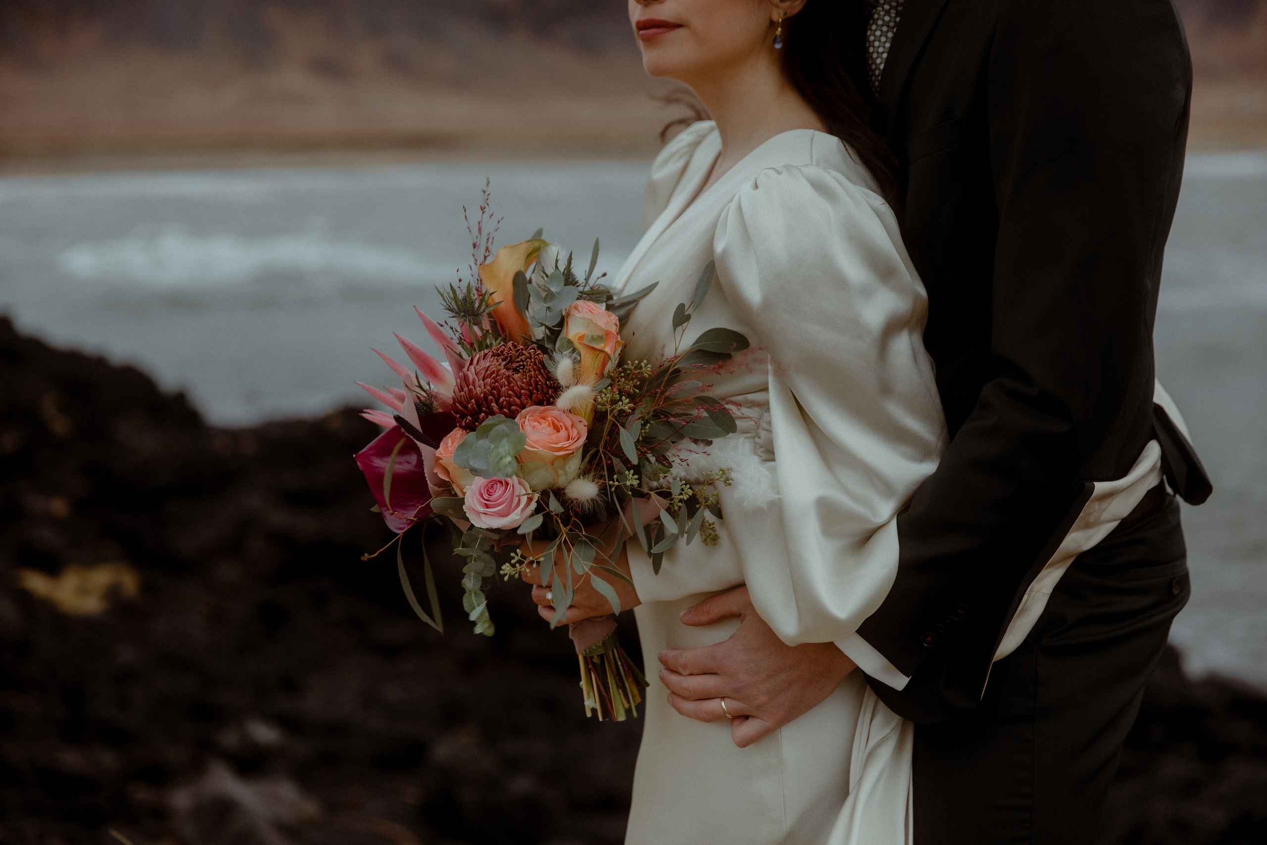 Elopement at Snaefellsnes Iceland | Wedding photos with Icelandic horses. Iceland elopement photographer & videographer
