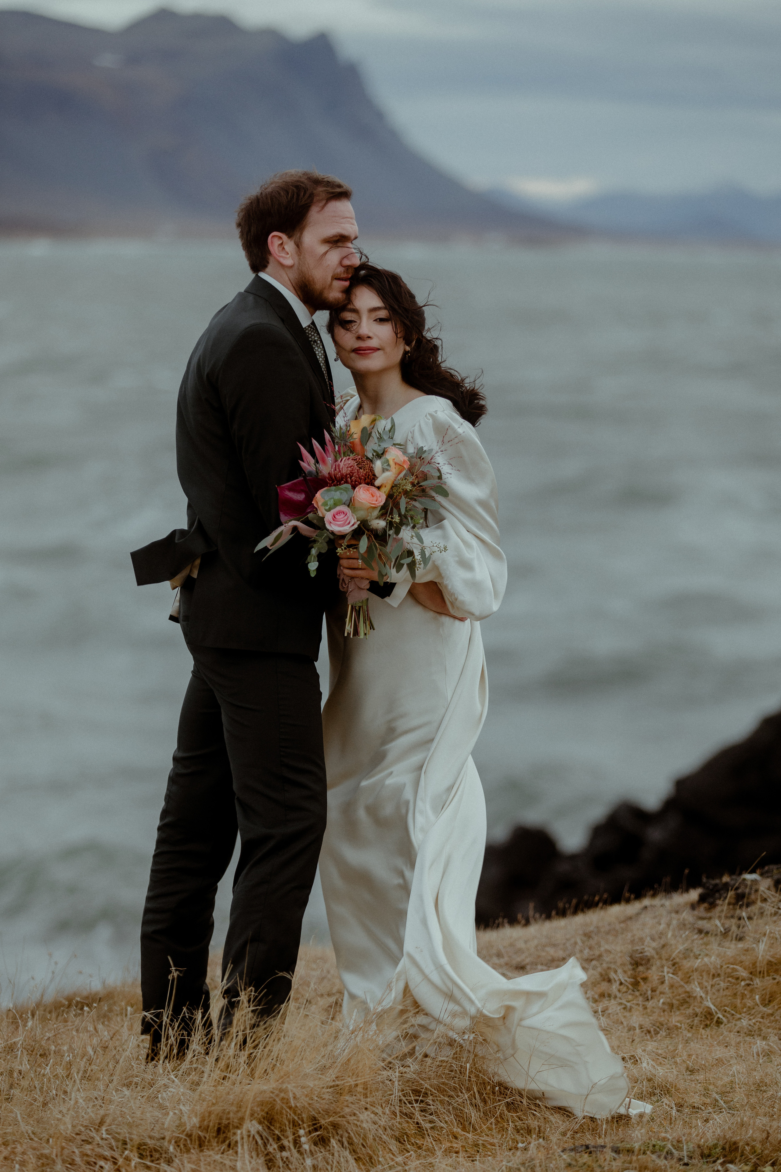 Elopement at Snaefellsnes Iceland | Wedding photos with Icelandic horses. Iceland elopement photographer & videographer