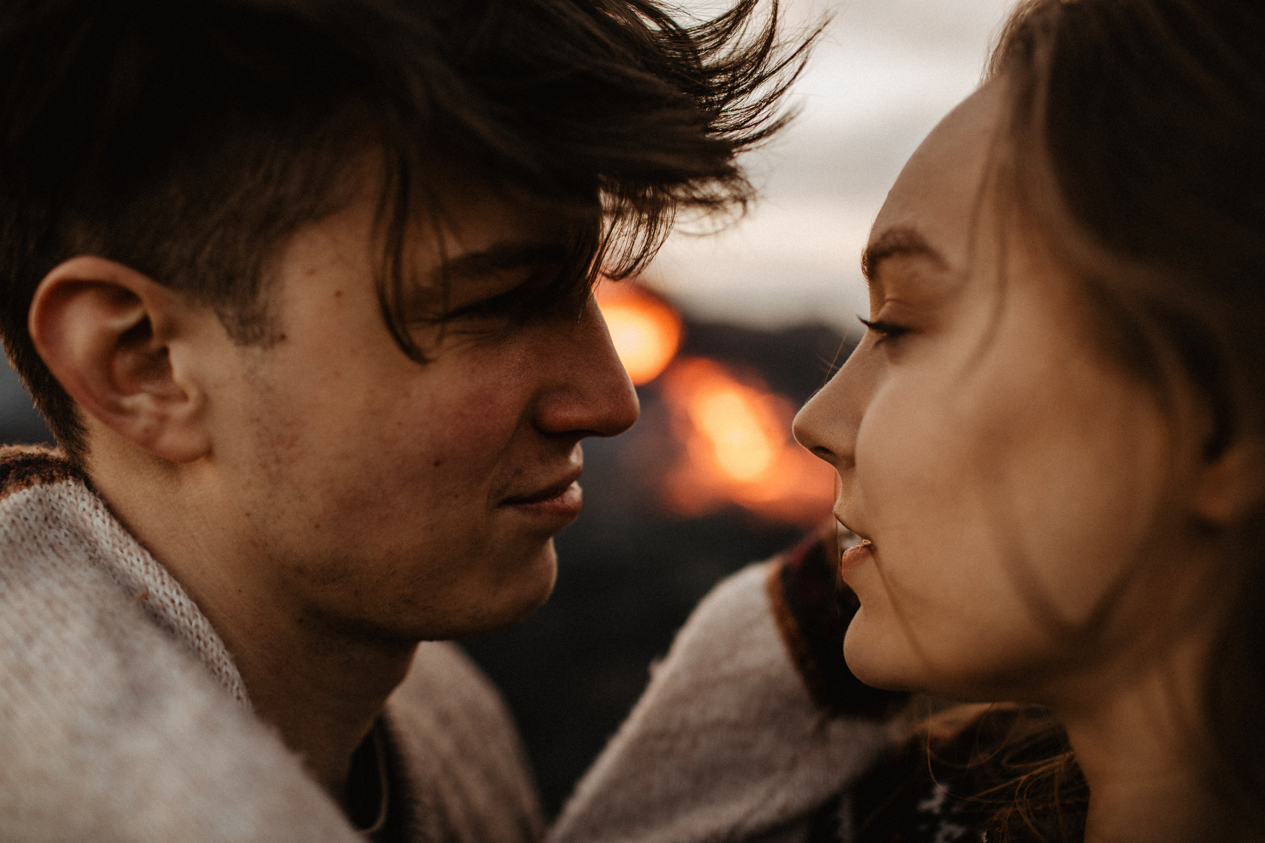Couple photoshoot in front of volcano eruption in Iceland. Iceland elopement photographer & videographer