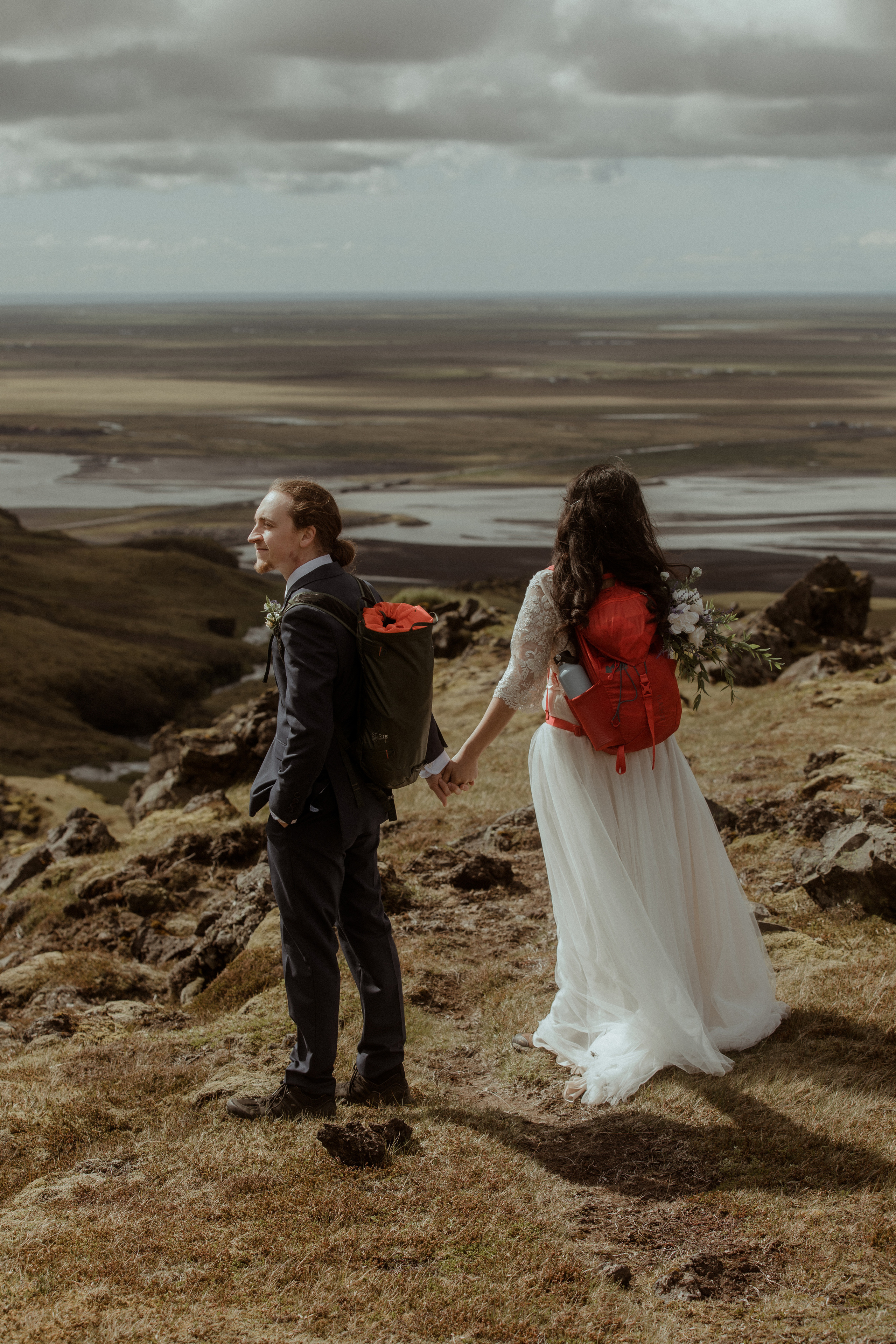 Hiking Iceland Elopement. Iceland elopement photographer & videographer