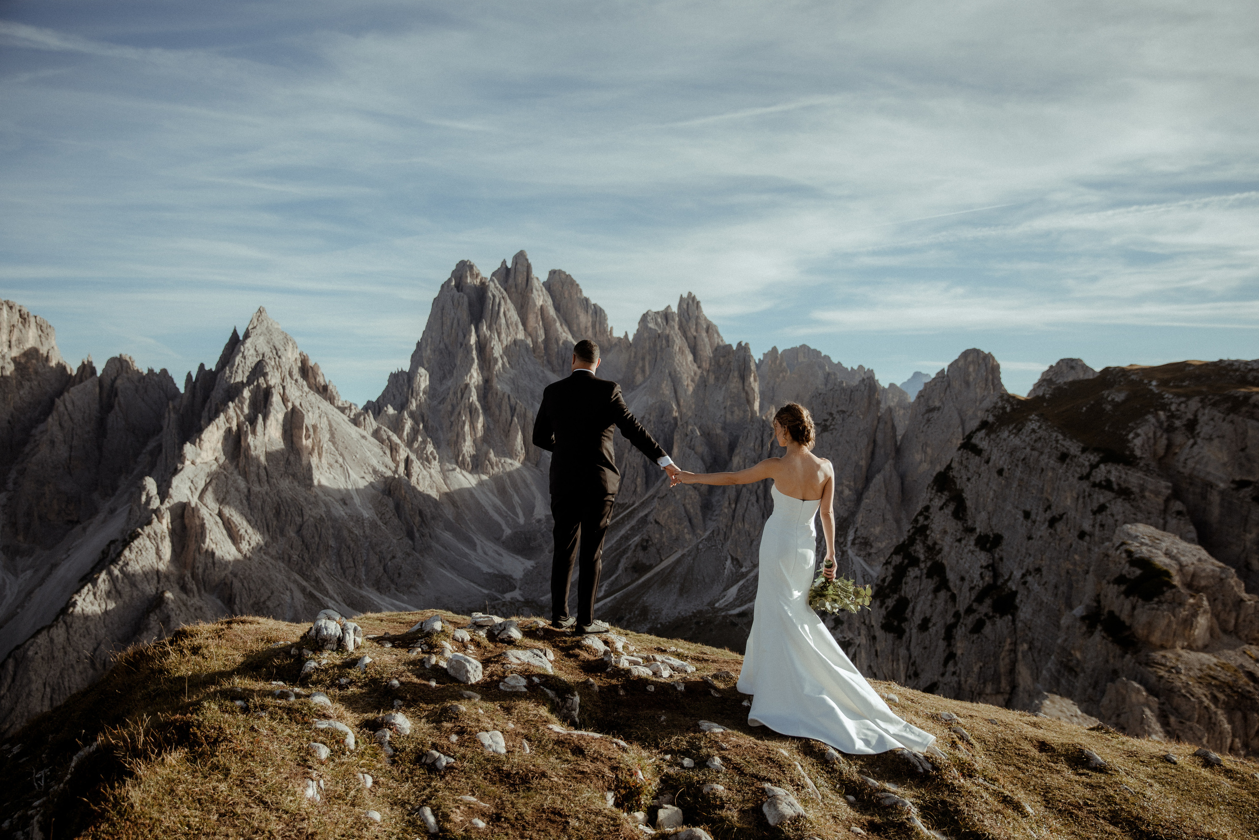Sunrise Dolomites Elopement. Iceland elopement photographer & videographer