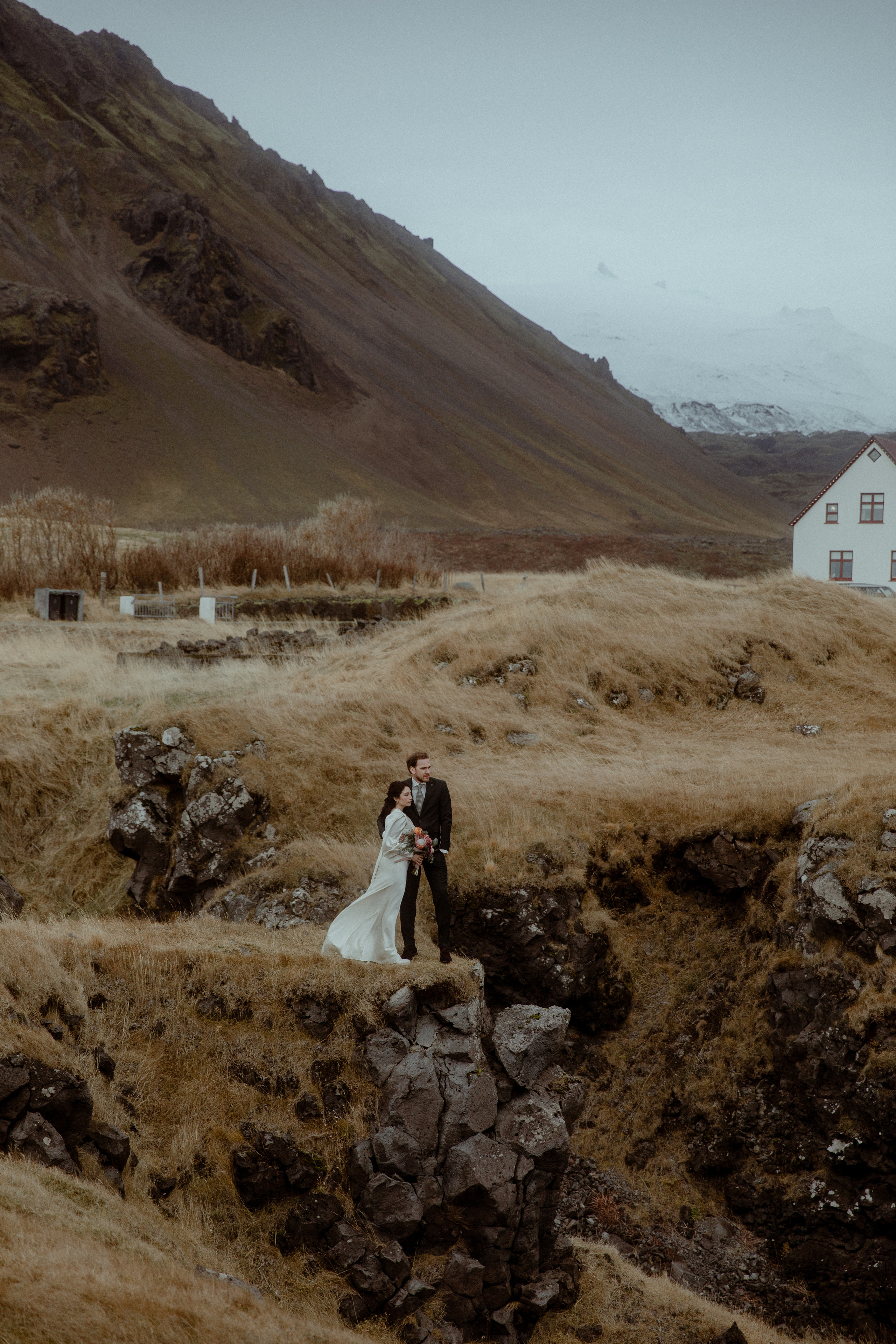 Elopement at Snaefellsnes Iceland | Wedding photos with Icelandic horses. Iceland elopement photographer & videographer