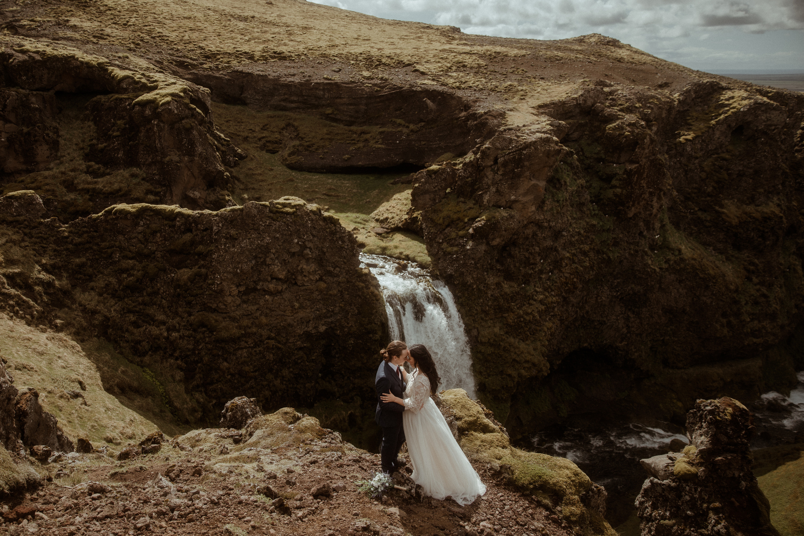 Hiking Iceland Elopement. Iceland elopement photographer & videographer