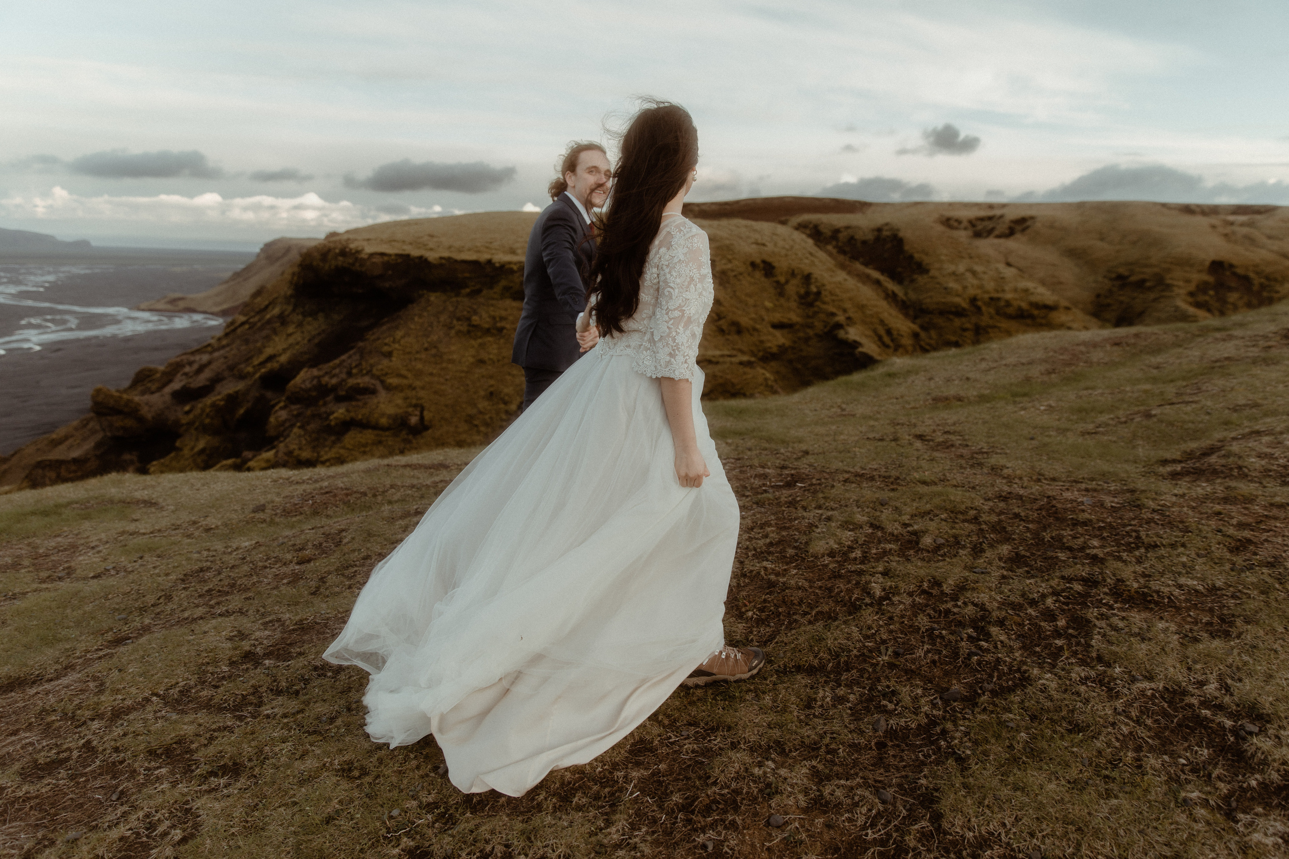 Hiking Iceland Elopement. Iceland elopement photographer & videographer