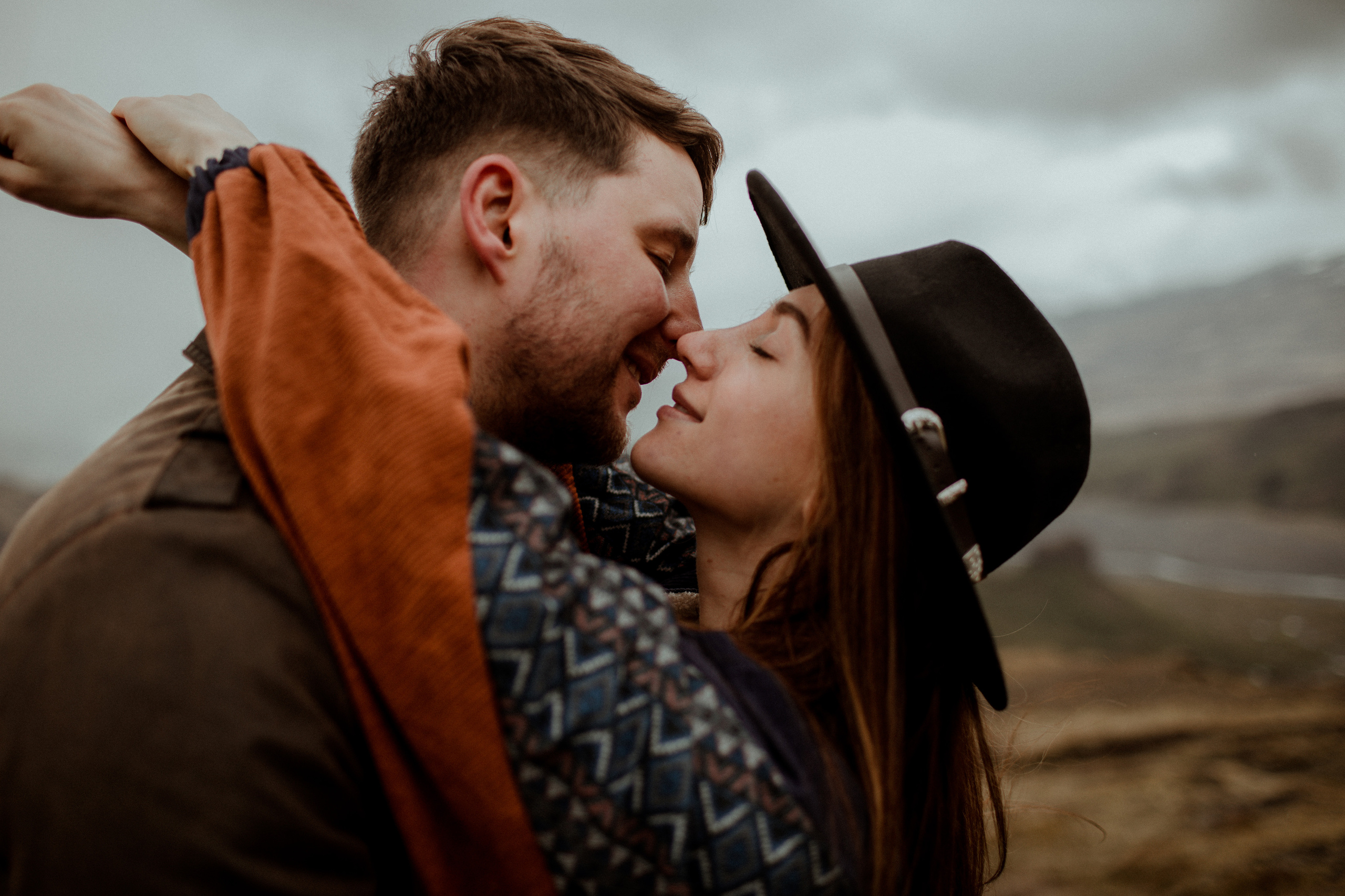 Hiking photoshoot in highlands of Iceland. Iceland elopement photographer & videographer