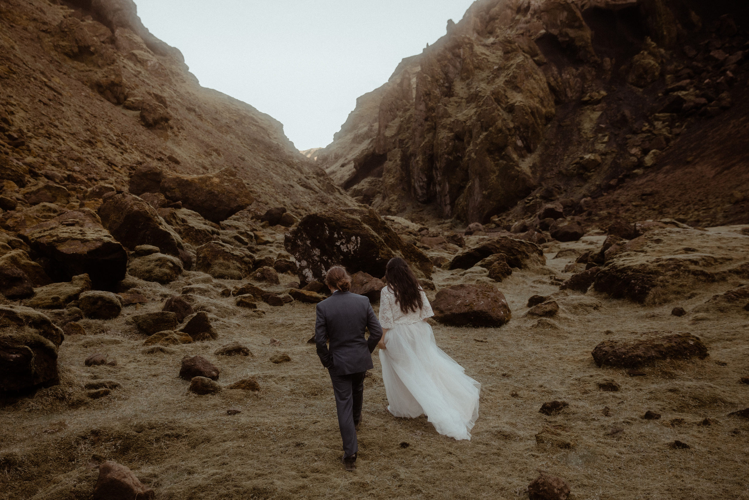 Hiking Iceland Elopement. Iceland elopement photographer & videographer