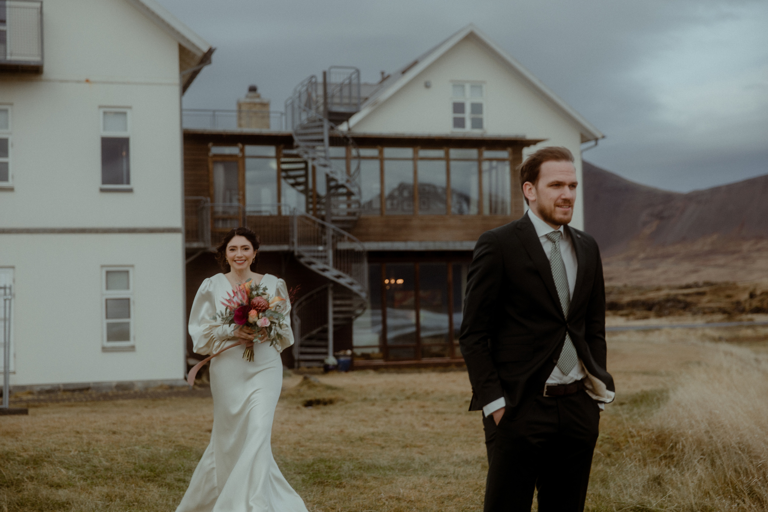 Elopement at Snaefellsnes Iceland | Wedding photos with Icelandic horses. Iceland elopement photographer & videographer