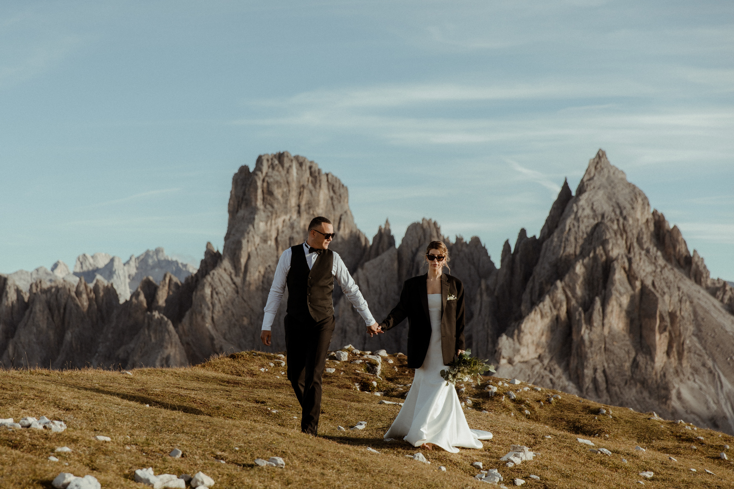 Sunrise Dolomites Elopement. Iceland elopement photographer & videographer