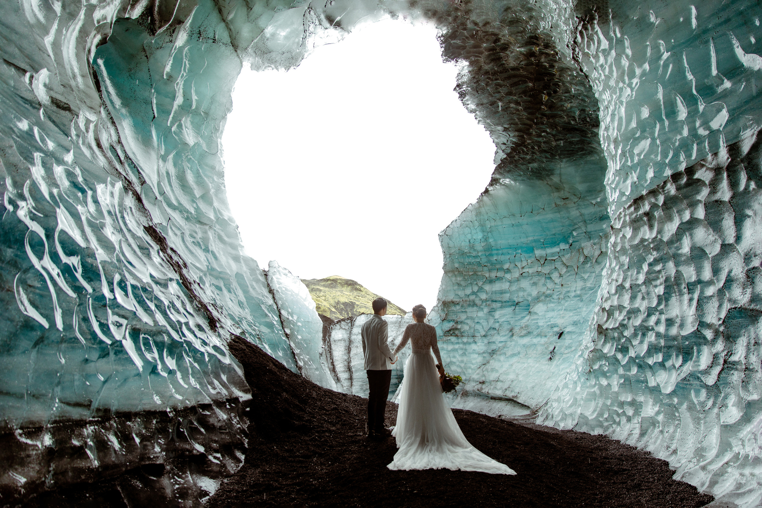 Adventure Ice Cave Elopement in Iceland. Iceland elopement photographer & videographer