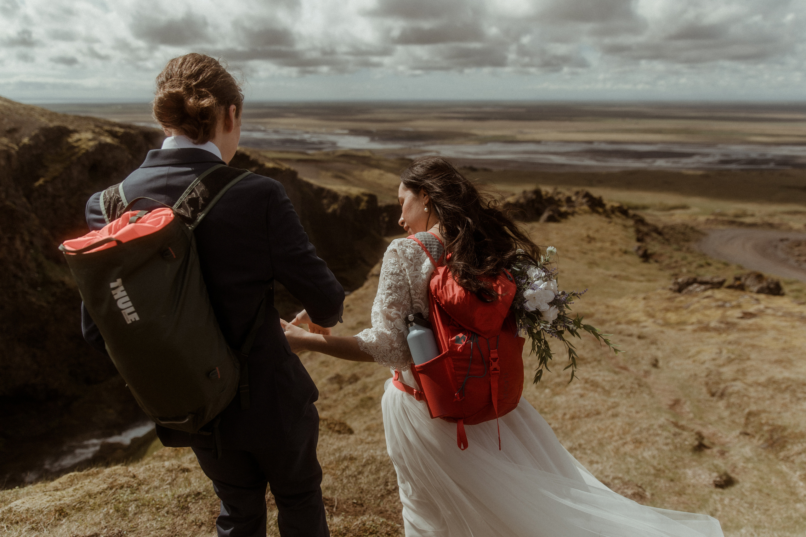 Hiking Iceland Elopement. Iceland elopement photographer & videographer