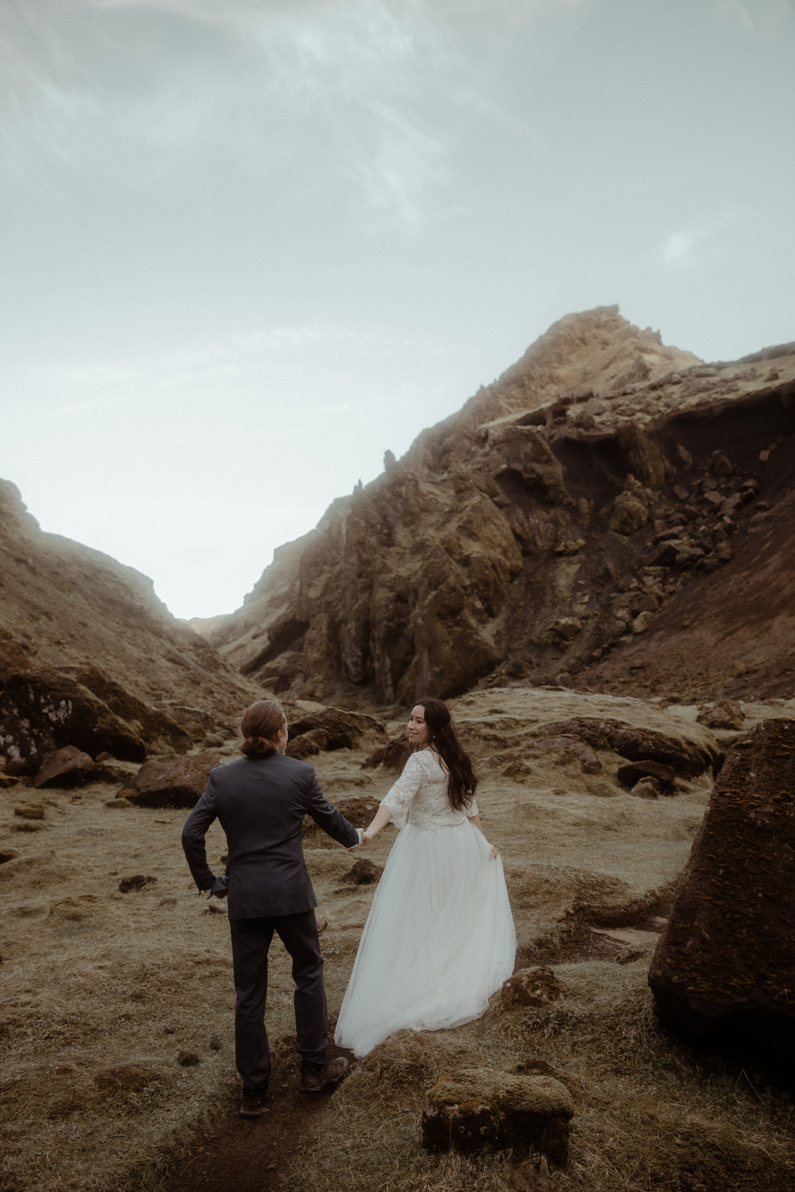 Hiking Iceland Elopement. Iceland elopement photographer & videographer