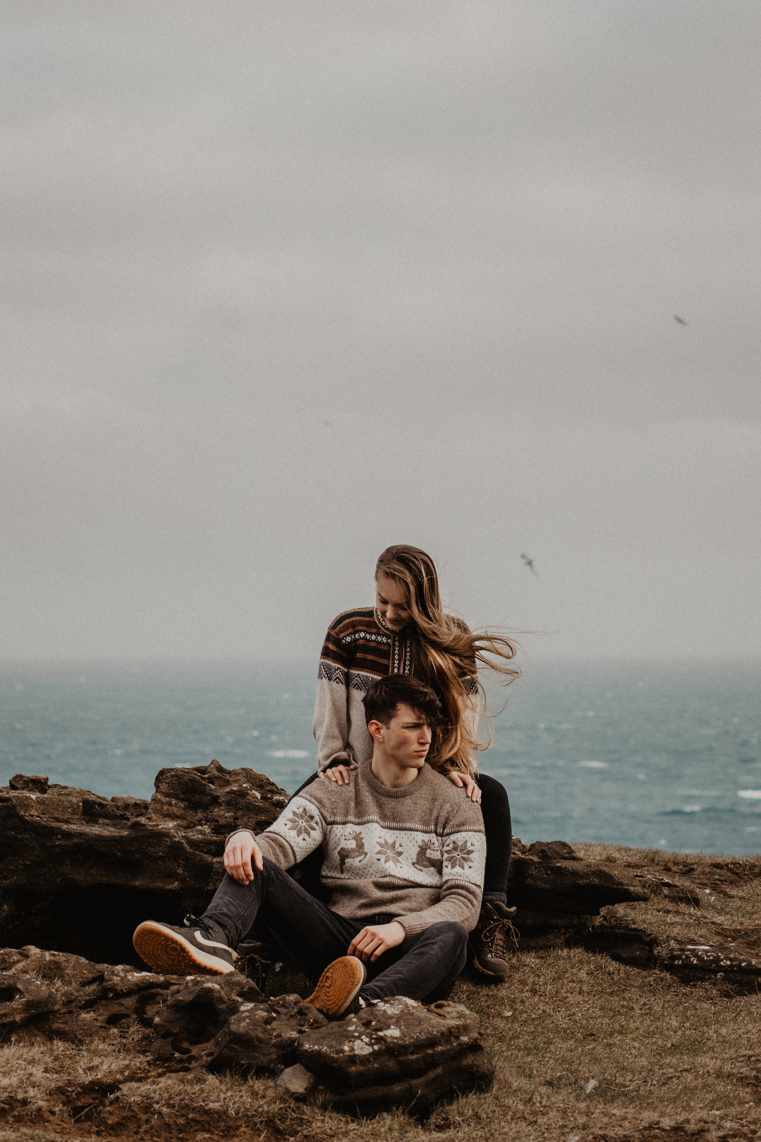 Couple photoshoot in front of volcano eruption in Iceland. Iceland elopement photographer & videographer