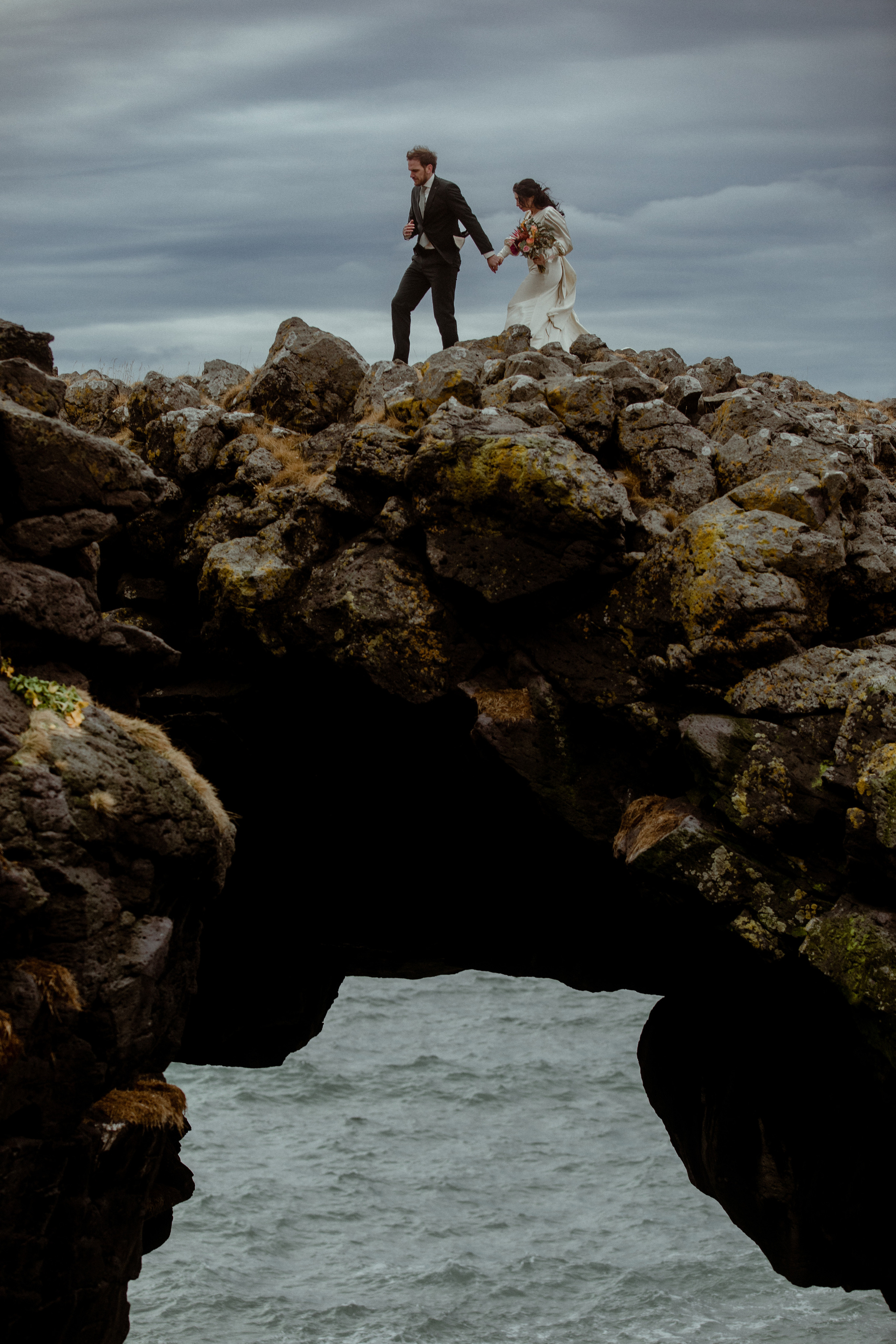 Elopement at Snaefellsnes Iceland | Wedding photos with Icelandic horses. Iceland elopement photographer & videographer
