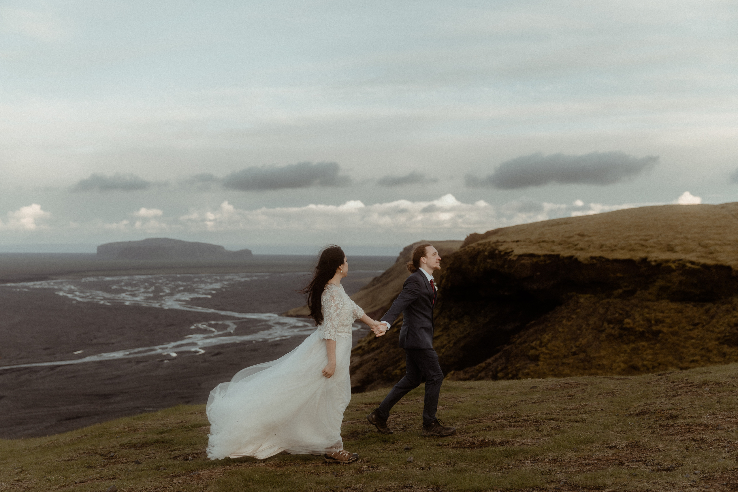 Hiking Iceland Elopement. Iceland elopement photographer & videographer