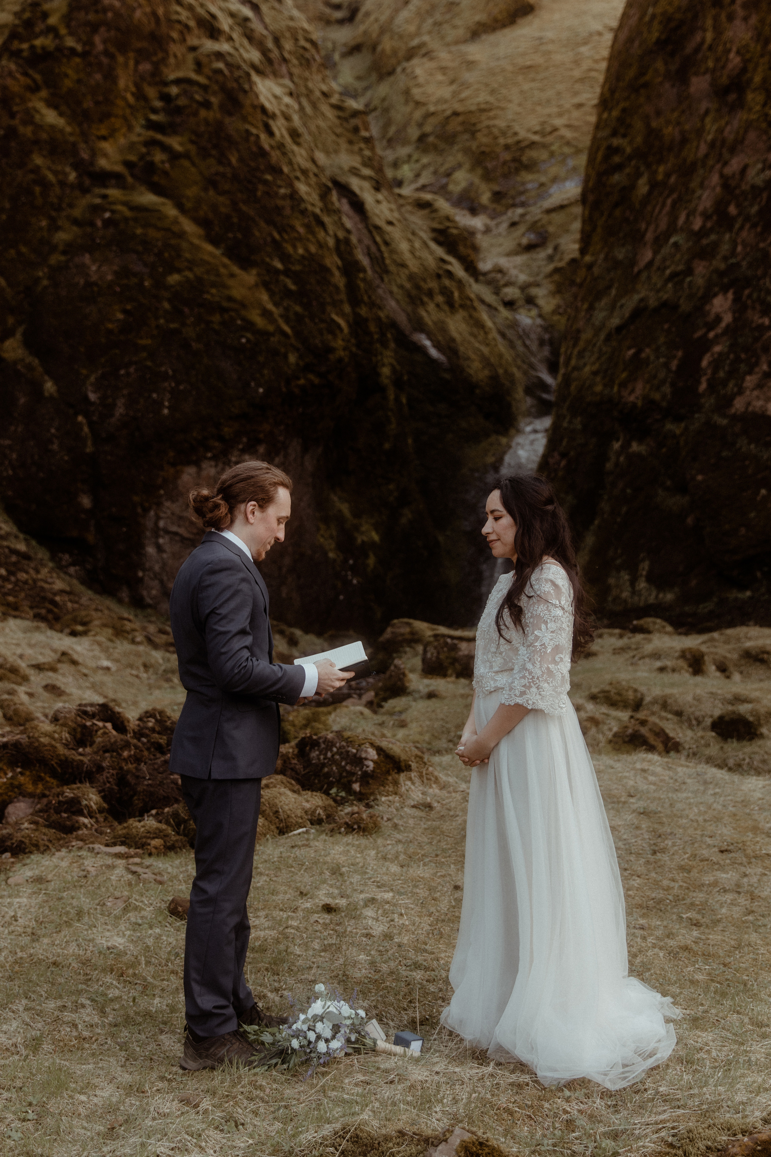 Hiking Iceland Elopement. Iceland elopement photographer & videographer