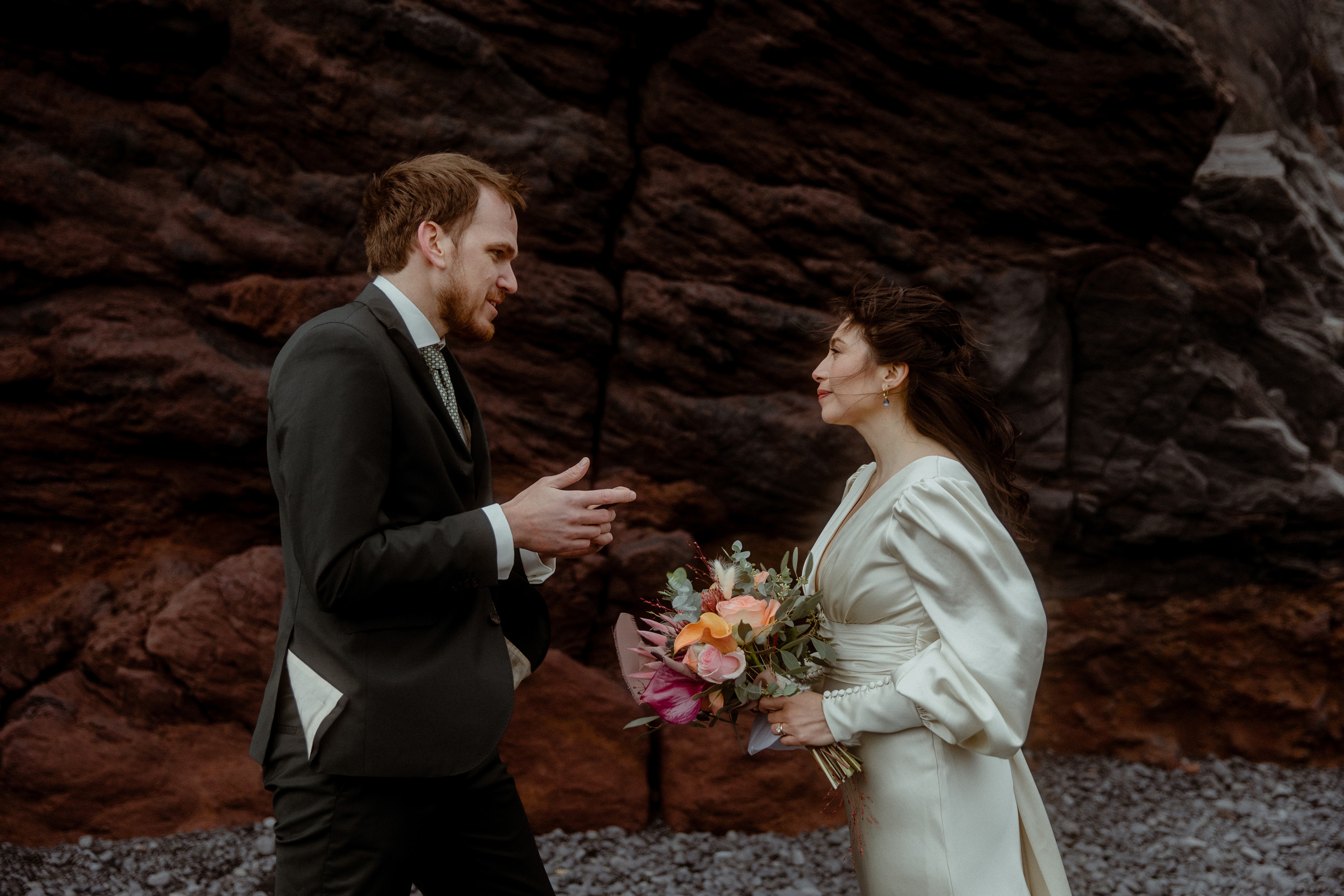 Elopement at Snaefellsnes Iceland | Wedding photos with Icelandic horses. Iceland elopement photographer & videographer