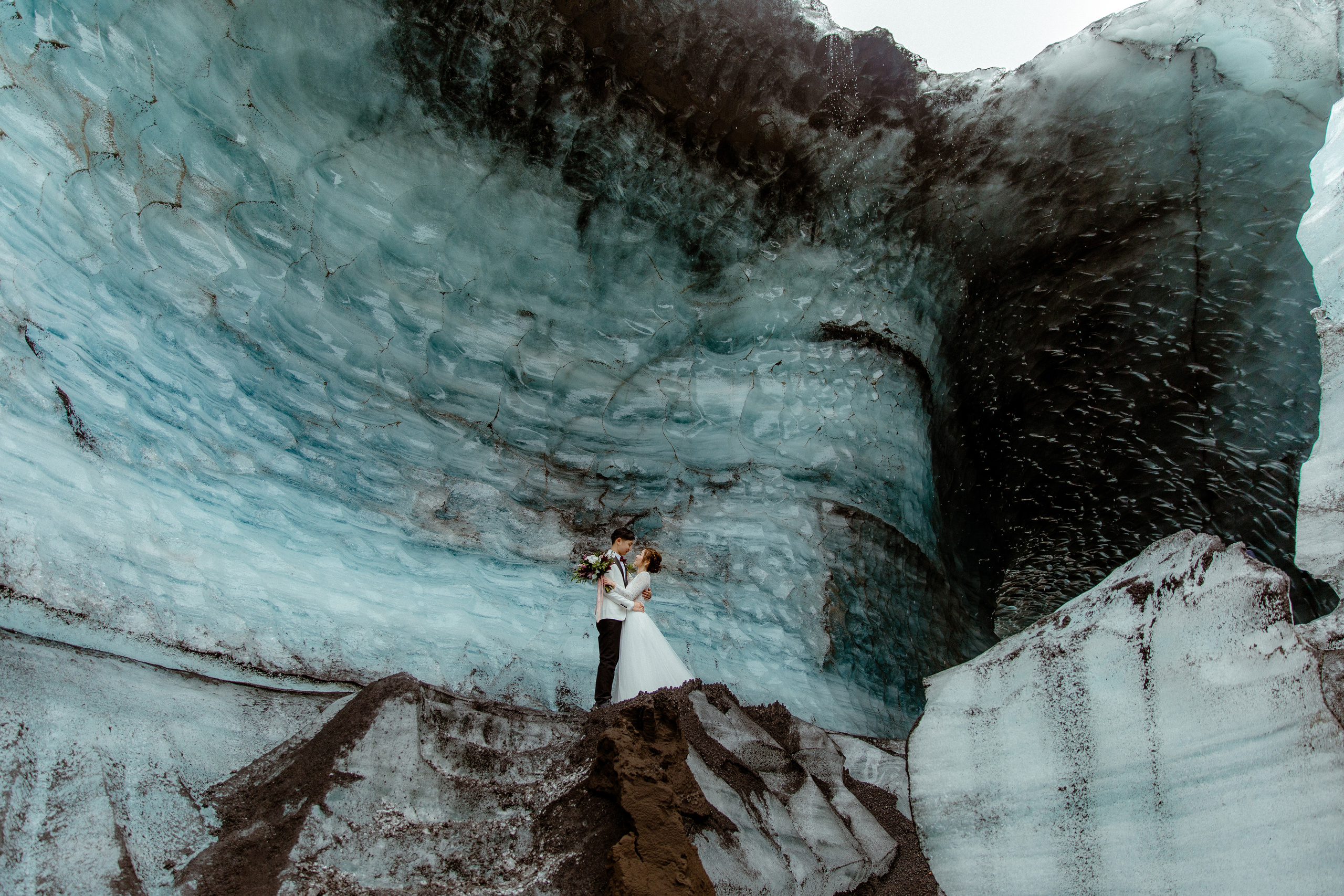 Adventure Ice Cave Elopement in Iceland. Iceland elopement photographer & videographer