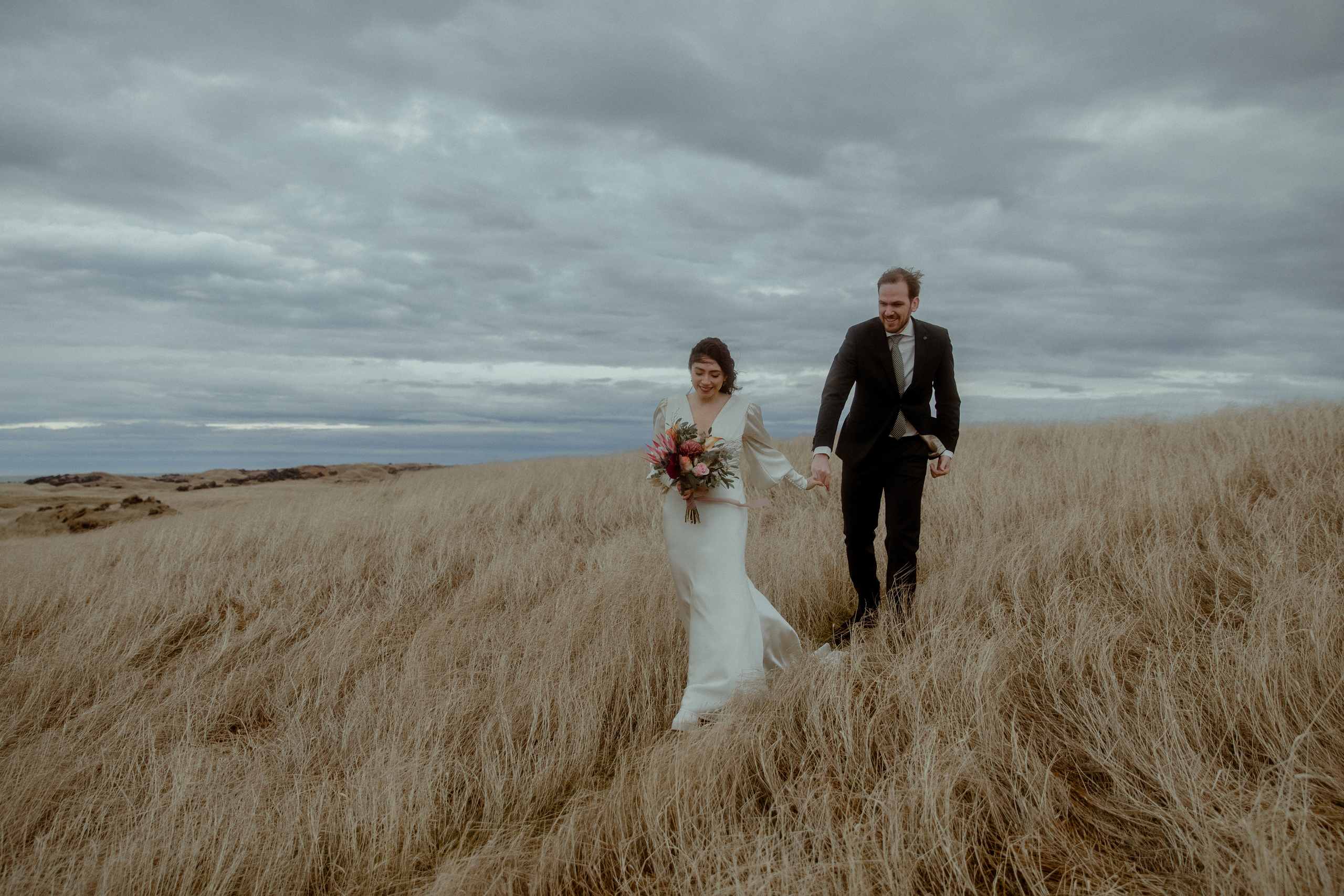 Elopement at Snaefellsnes Iceland | Wedding photos with Icelandic horses. Iceland elopement photographer & videographer