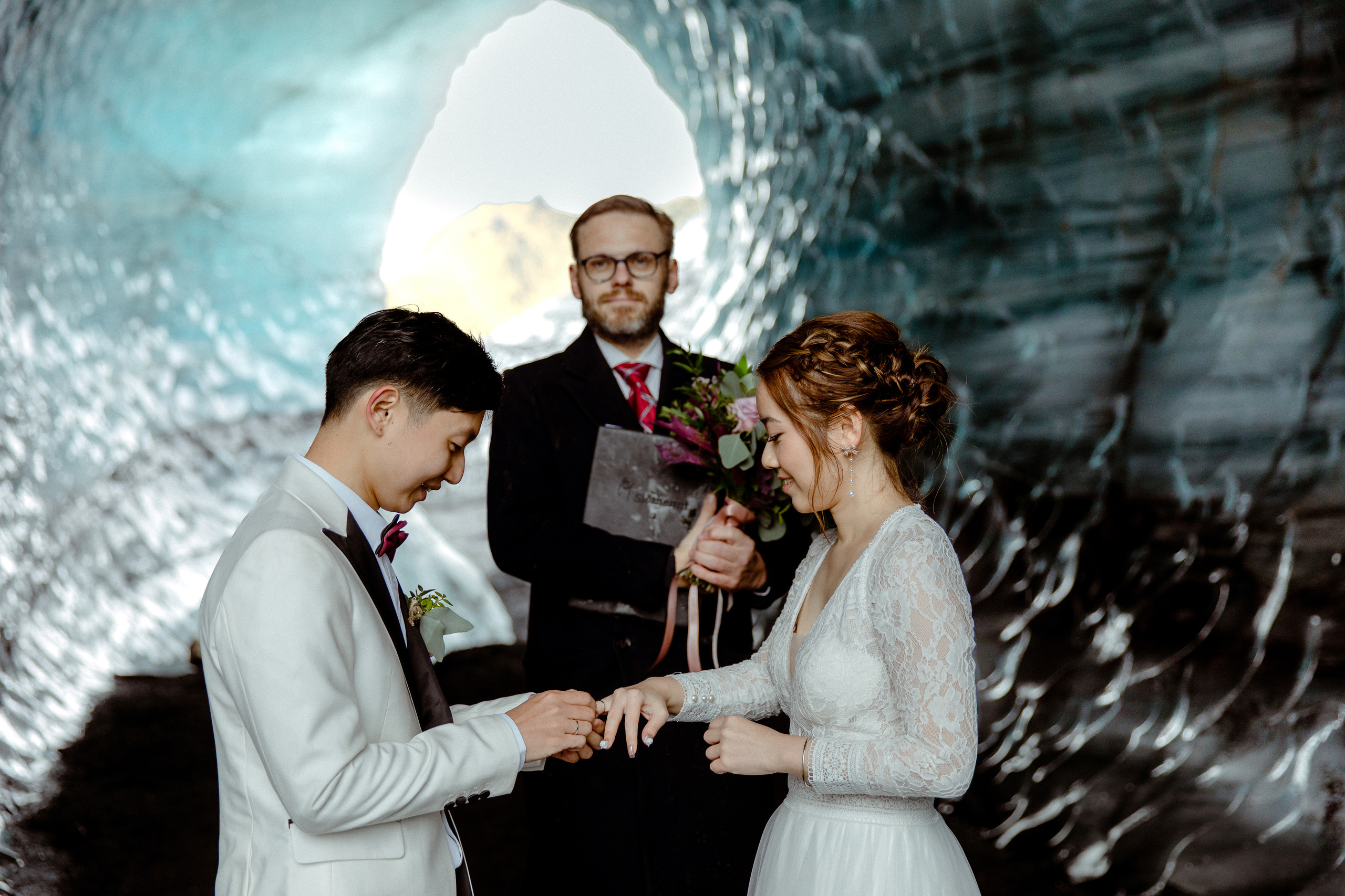 Adventure Ice Cave Elopement in Iceland. Iceland elopement photographer & videographer
