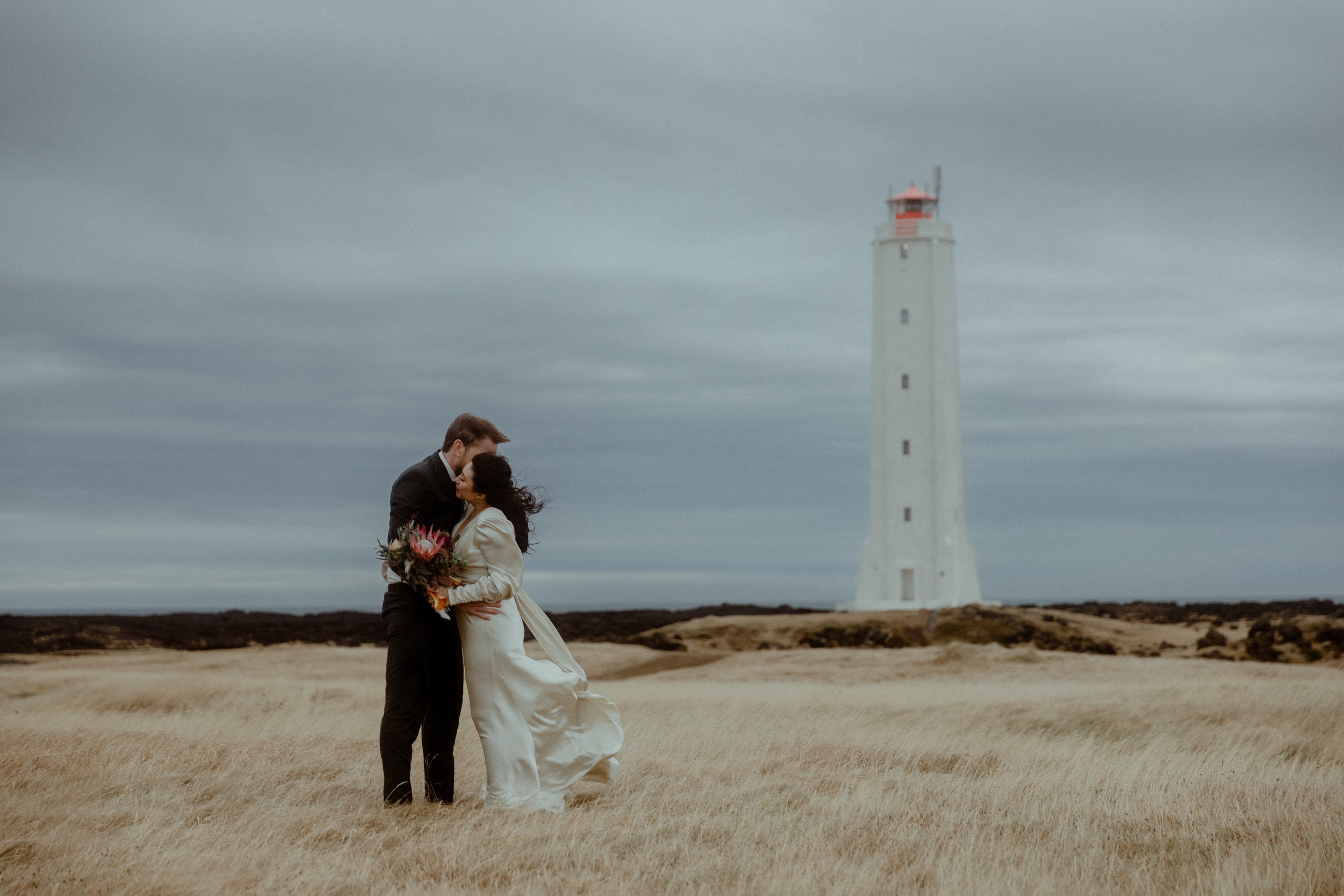 Elopement at Snaefellsnes Iceland | Wedding photos with Icelandic horses. Iceland elopement photographer & videographer