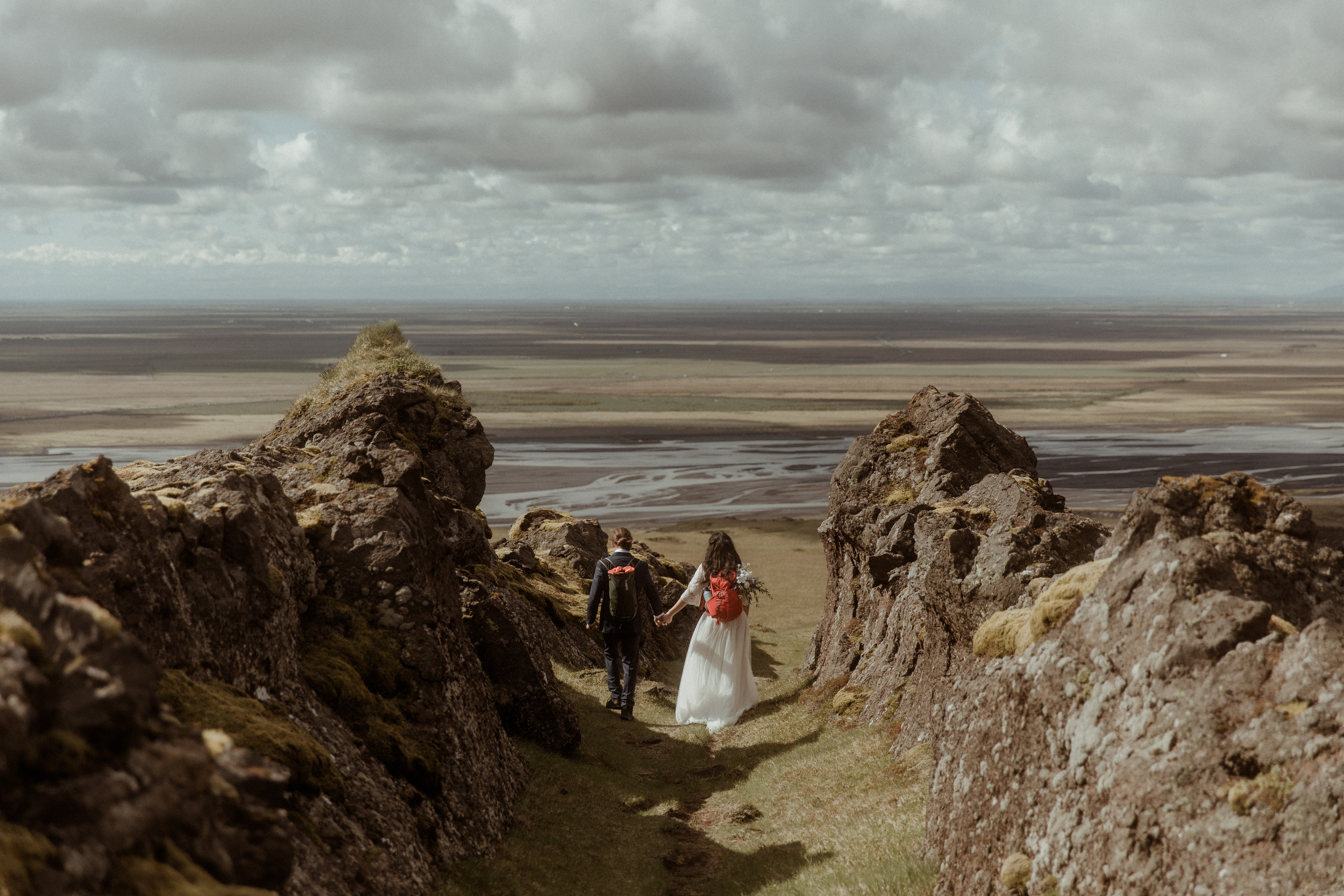Hiking Iceland Elopement. Iceland elopement photographer & videographer