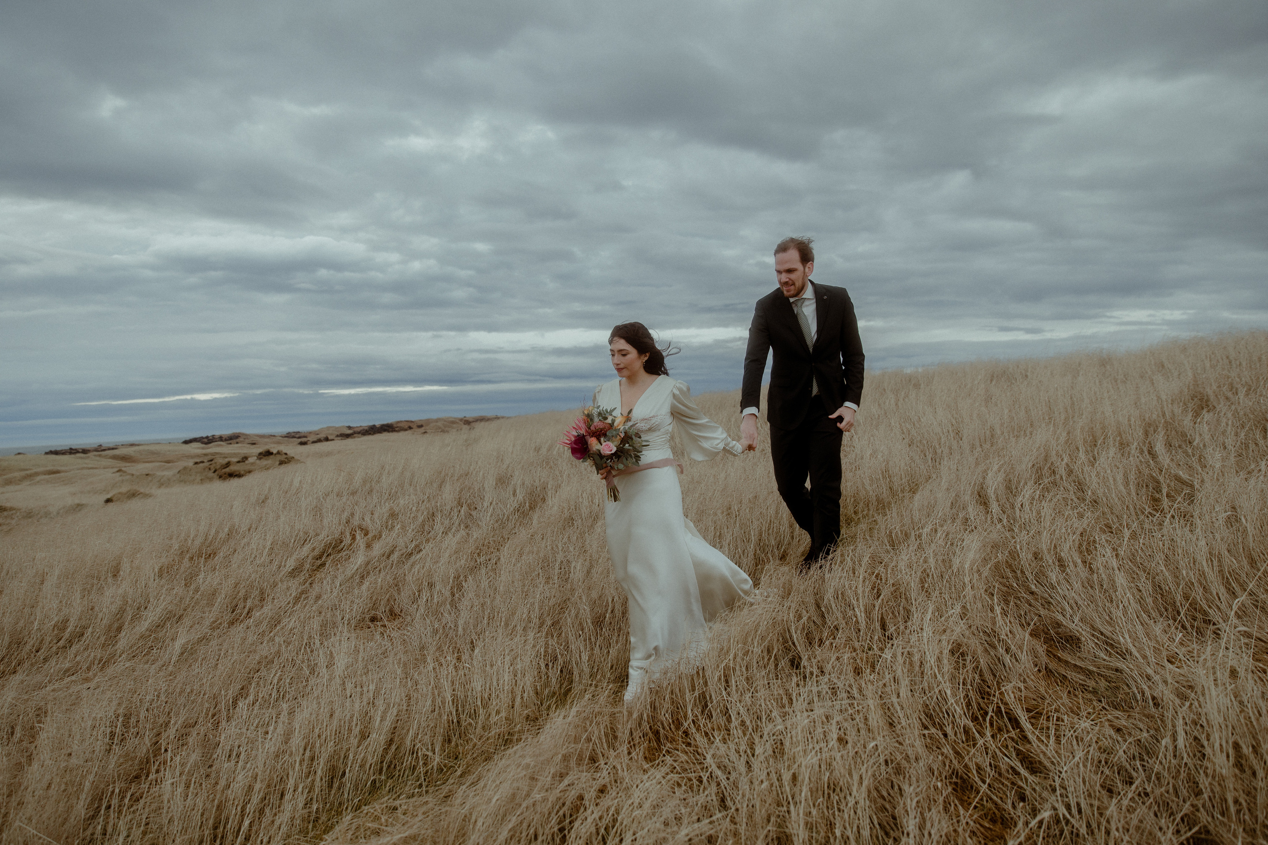 Elopement at Snaefellsnes Iceland | Wedding photos with Icelandic horses. Iceland elopement photographer & videographer