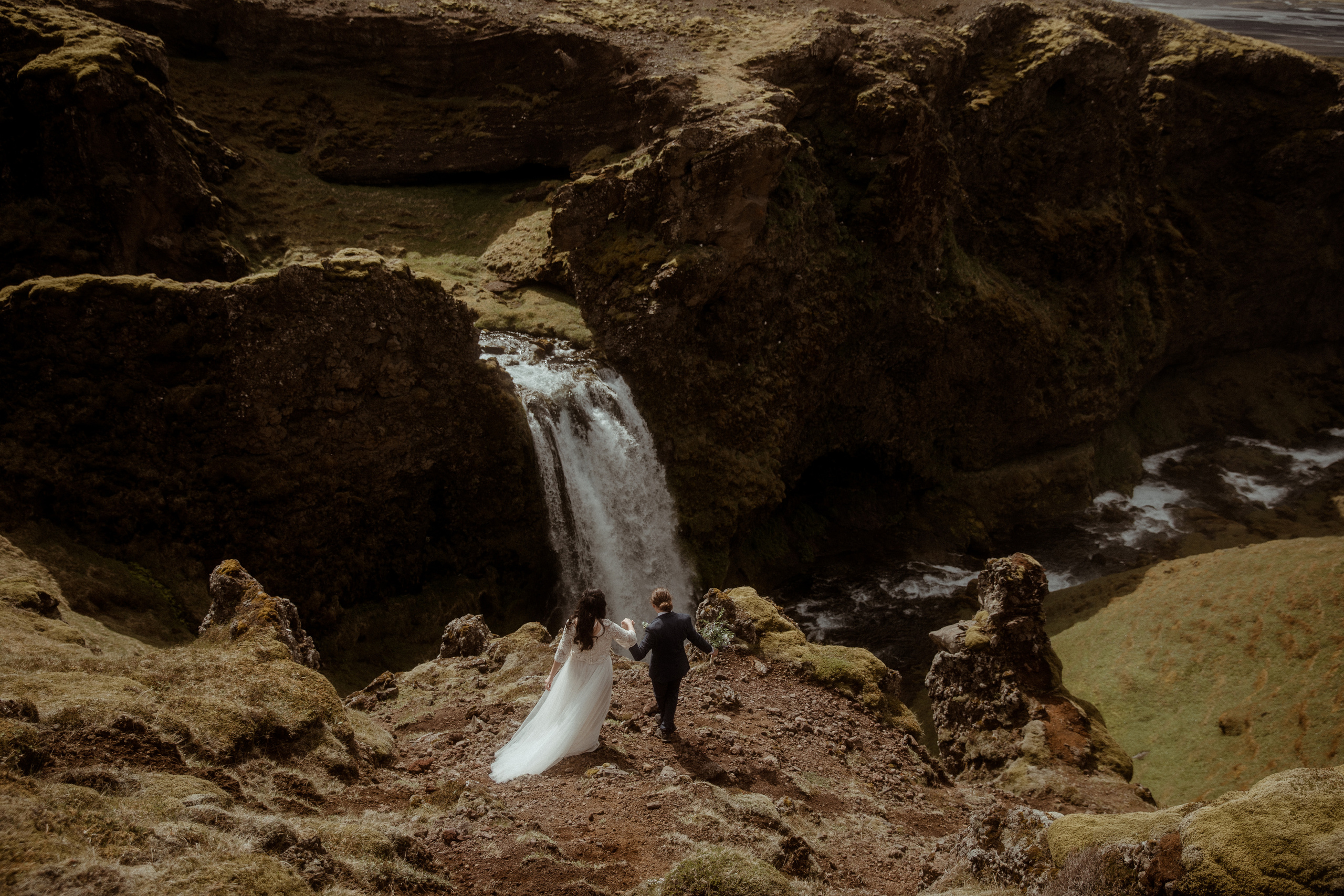 Hiking Iceland Elopement. Iceland elopement photographer & videographer