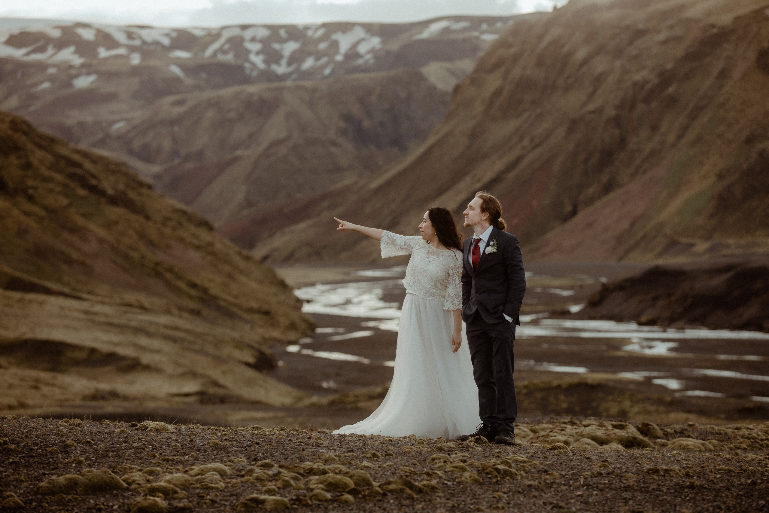 Hiking Iceland Elopement. Iceland elopement photographer & videographer