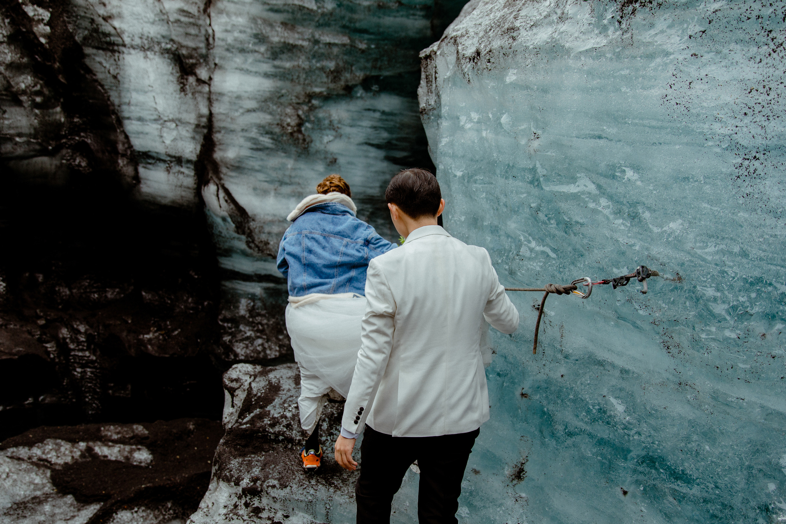 Adventure Ice Cave Elopement in Iceland. Iceland elopement photographer & videographer
