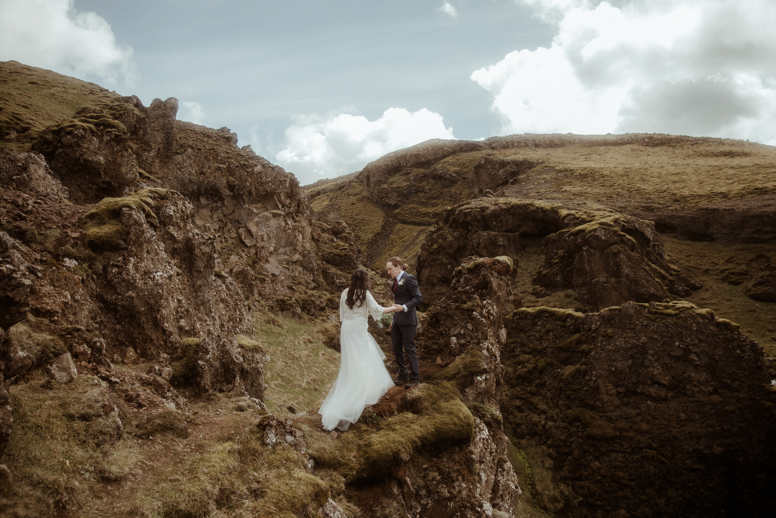 Hiking Iceland Elopement. Iceland elopement photographer & videographer