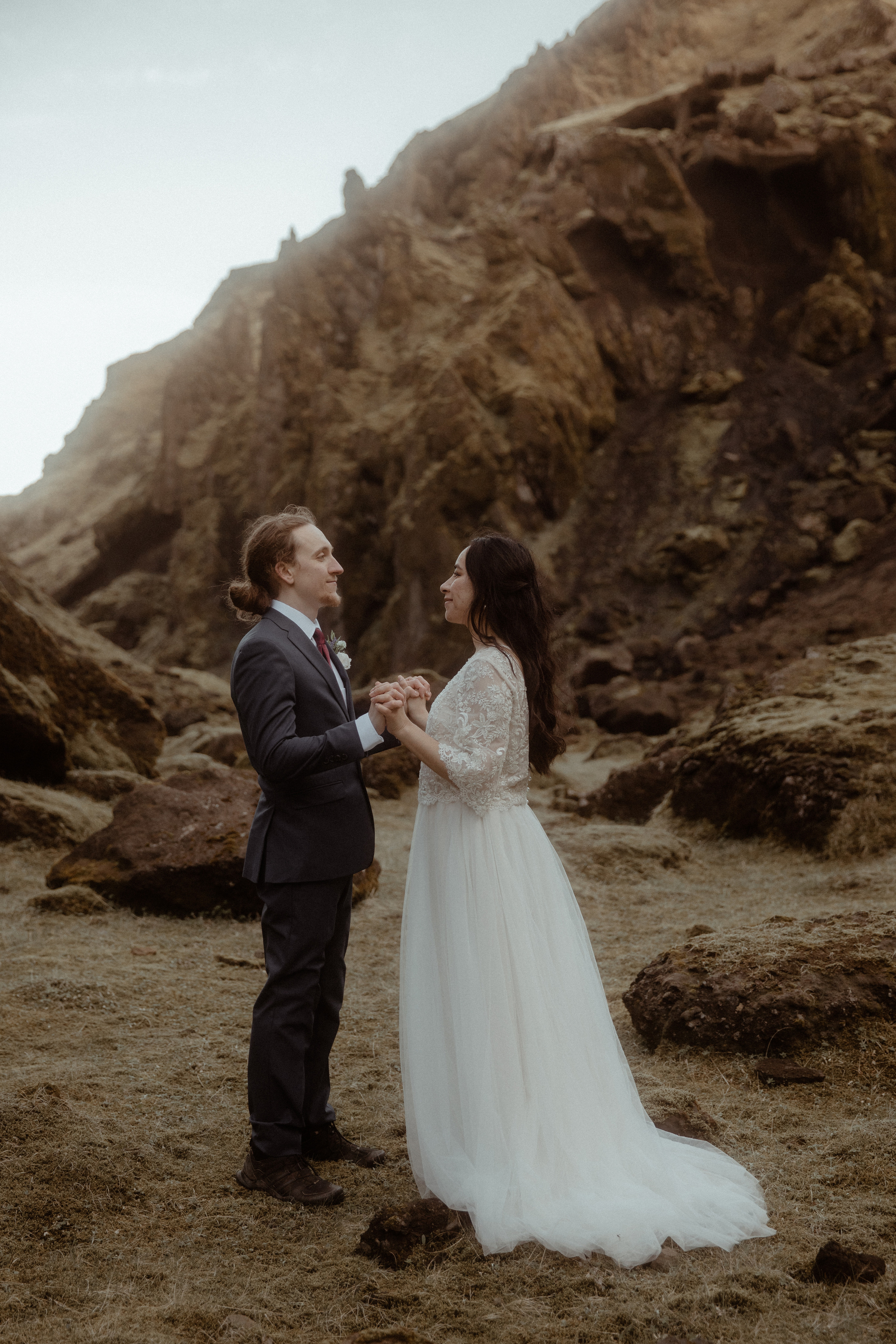 Hiking Iceland Elopement. Iceland elopement photographer & videographer